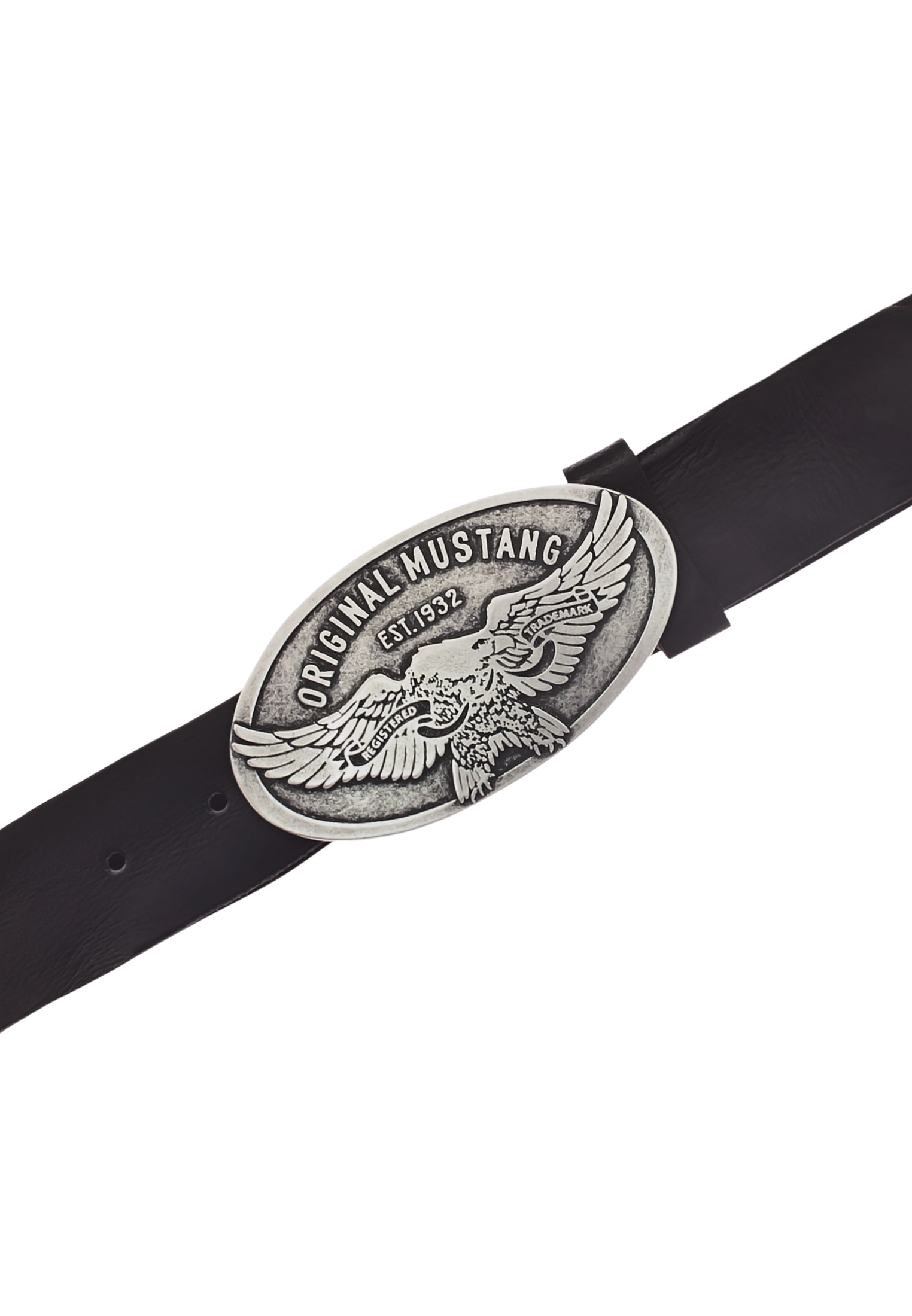 MUSTANG Koppelgürtel, Große ovale Schließe mit stilisiertem Adler, 4 cm