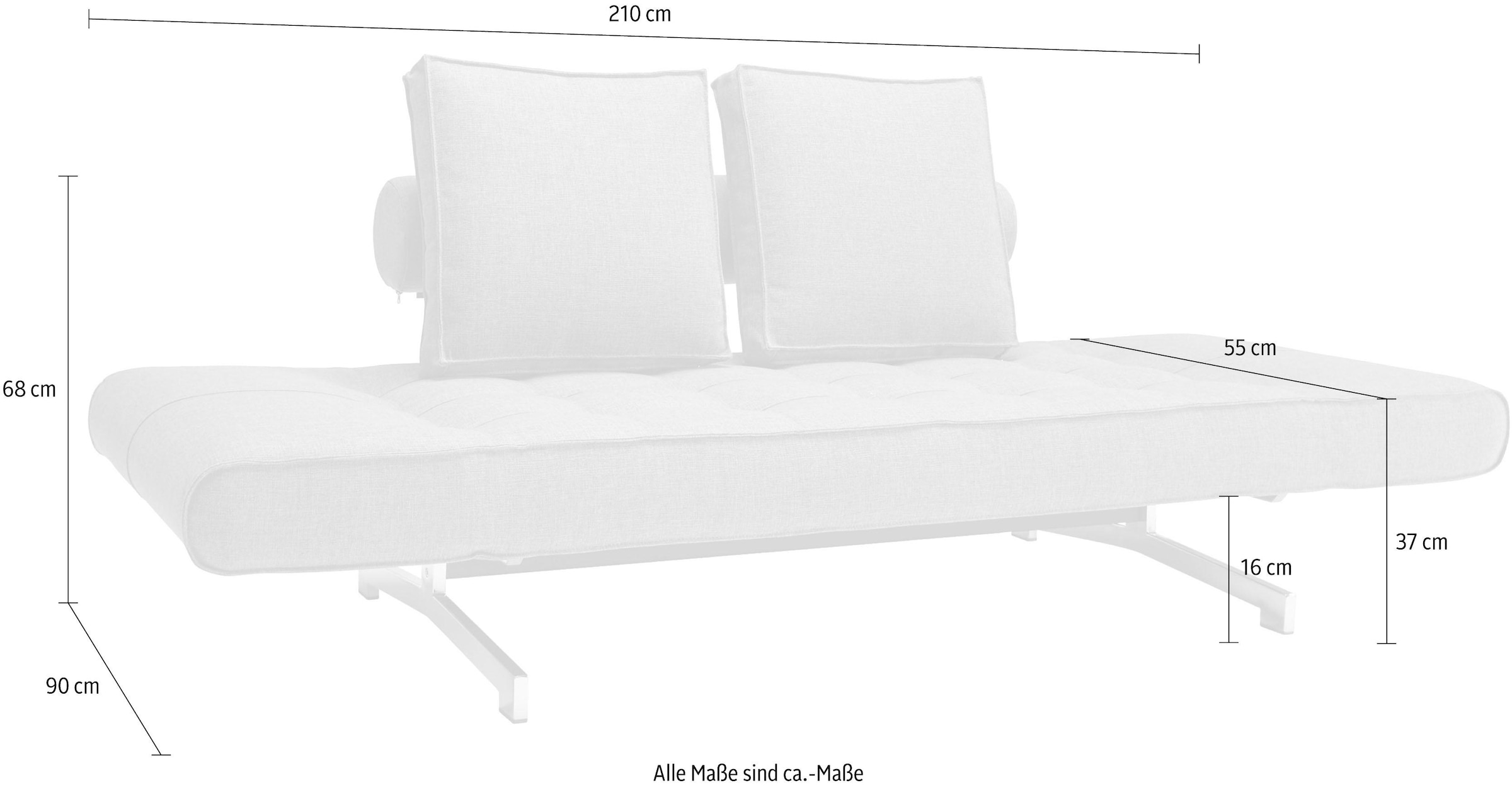 INNOVATION LIVING ™ Schlafsofa »Ghia«, in scandinavischem Design, mit zwei losen Rückenkissen