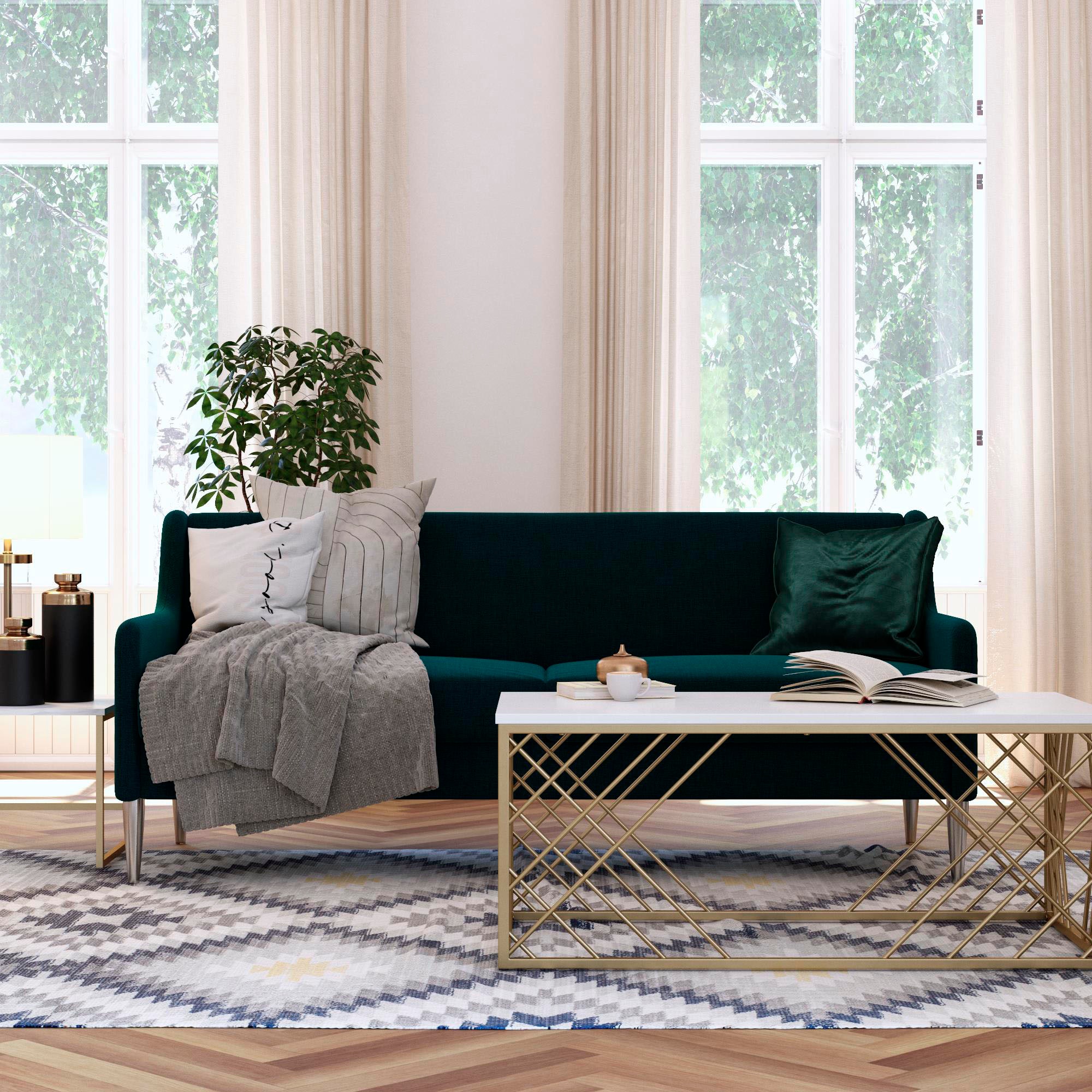 Dorel Home 3-Sitzer »Virginia« Webstoff, Sitz und Rücken gepolstert, Beine aus Stahl, Sitzhöhe 42,5cm