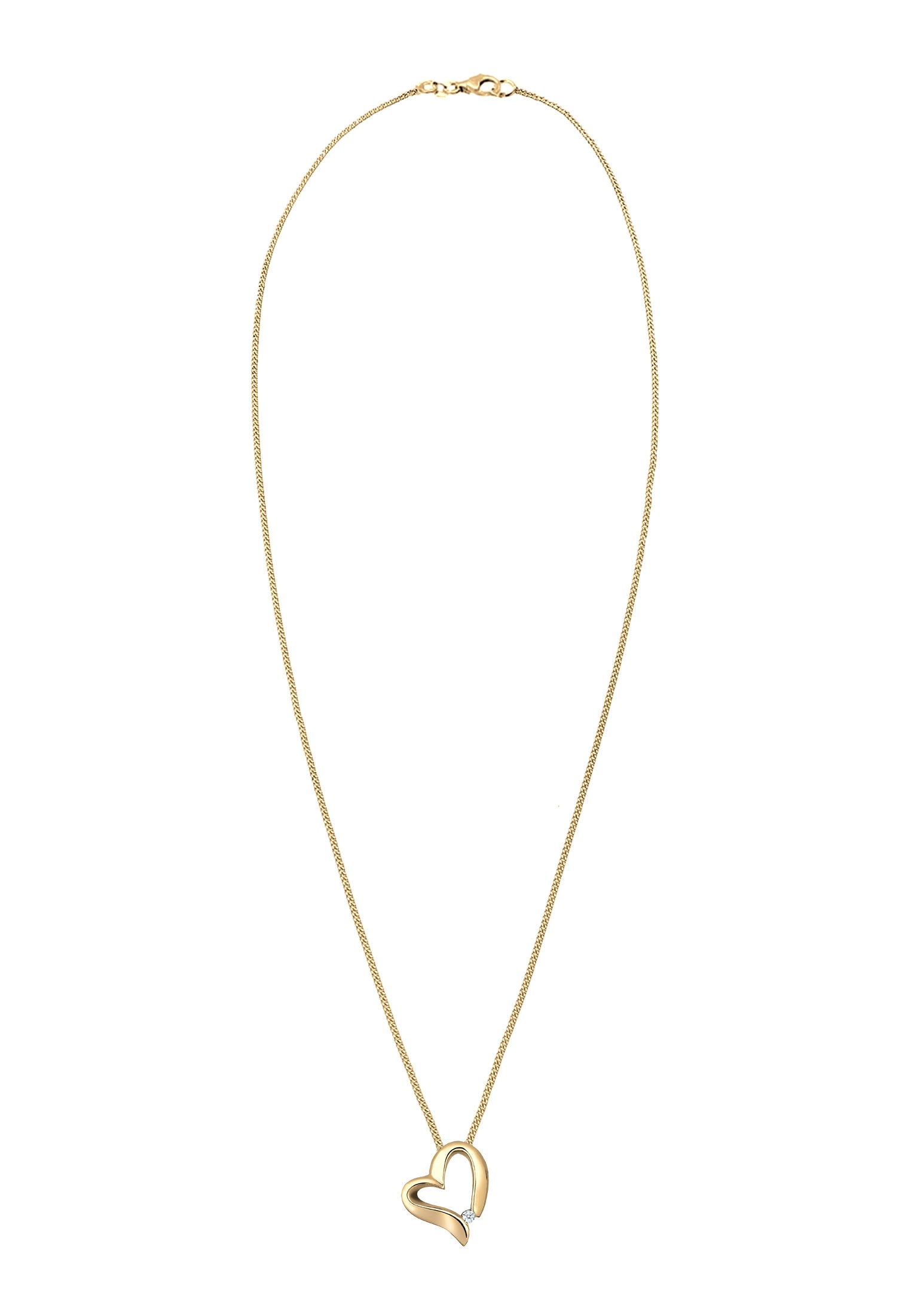 Elli DIAMONDS Silberkette »Halskette Herz Romantisch Diamant (0.015 ct.) 925 Silber«