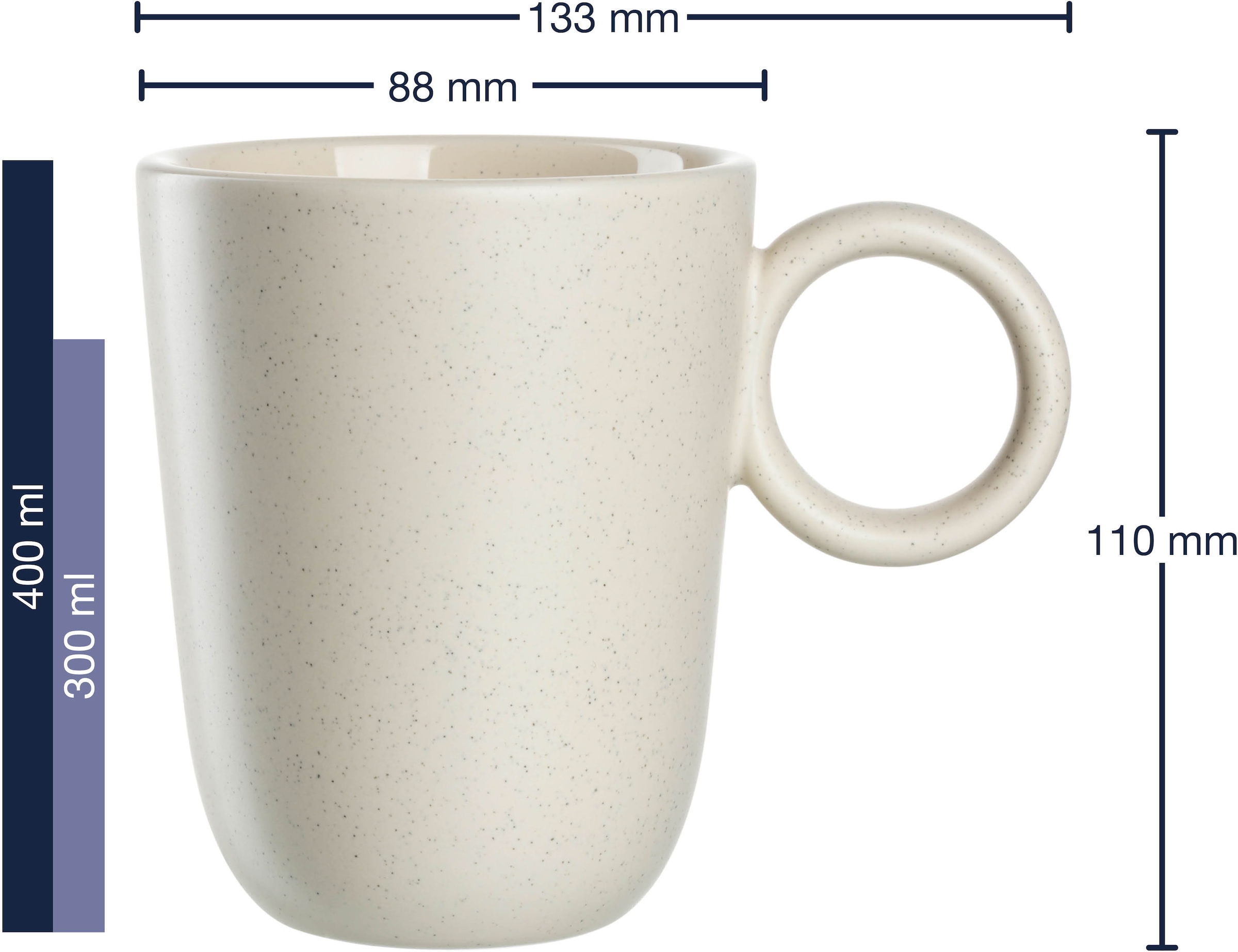 LEONARDO Tasse »Keramiktasse, ROMA, 6er-Set« spülmaschinengeeignet