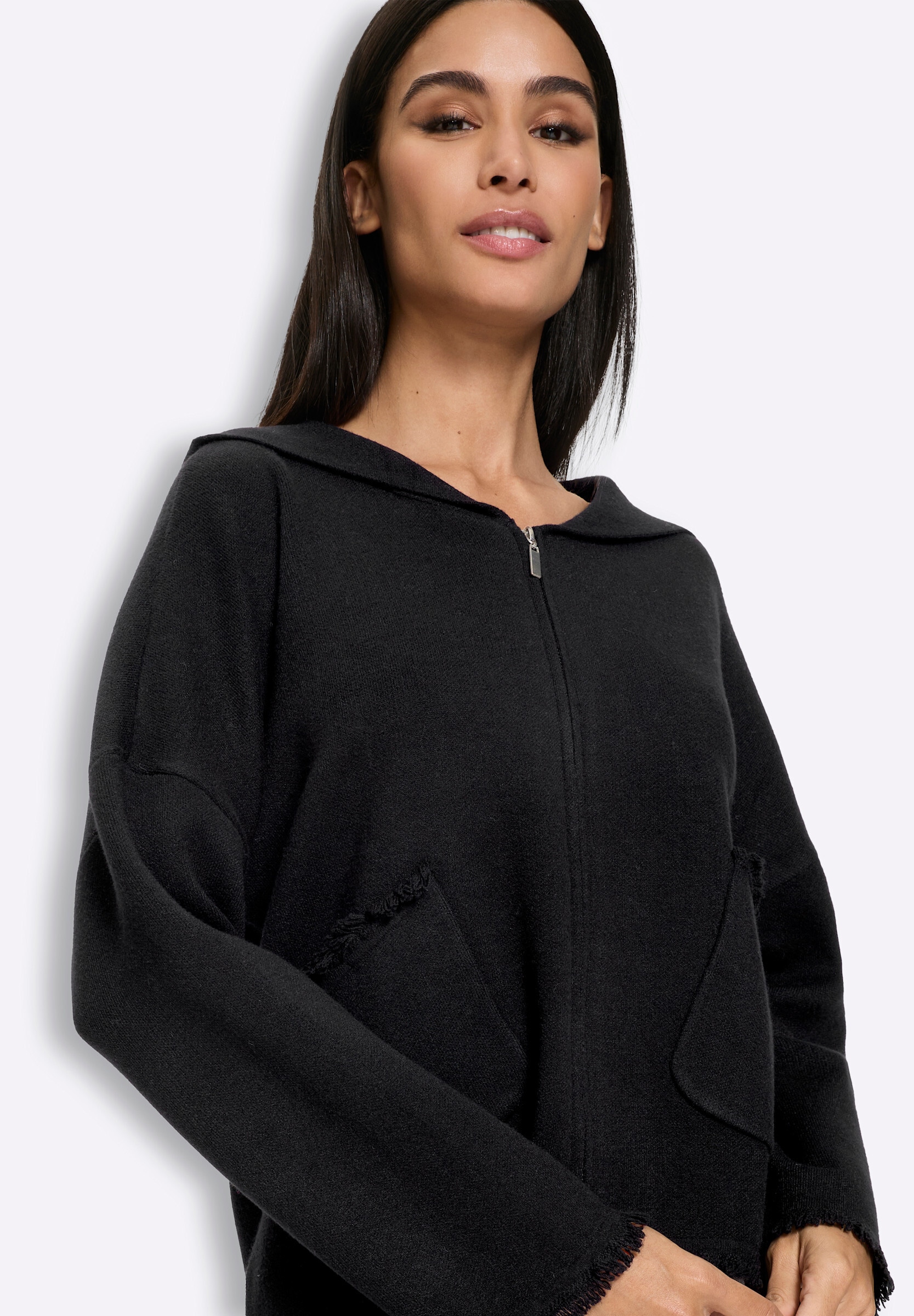 heine Strickjacke »Strickjacke Kapuzenstrickjacke im Oversize-Stil«