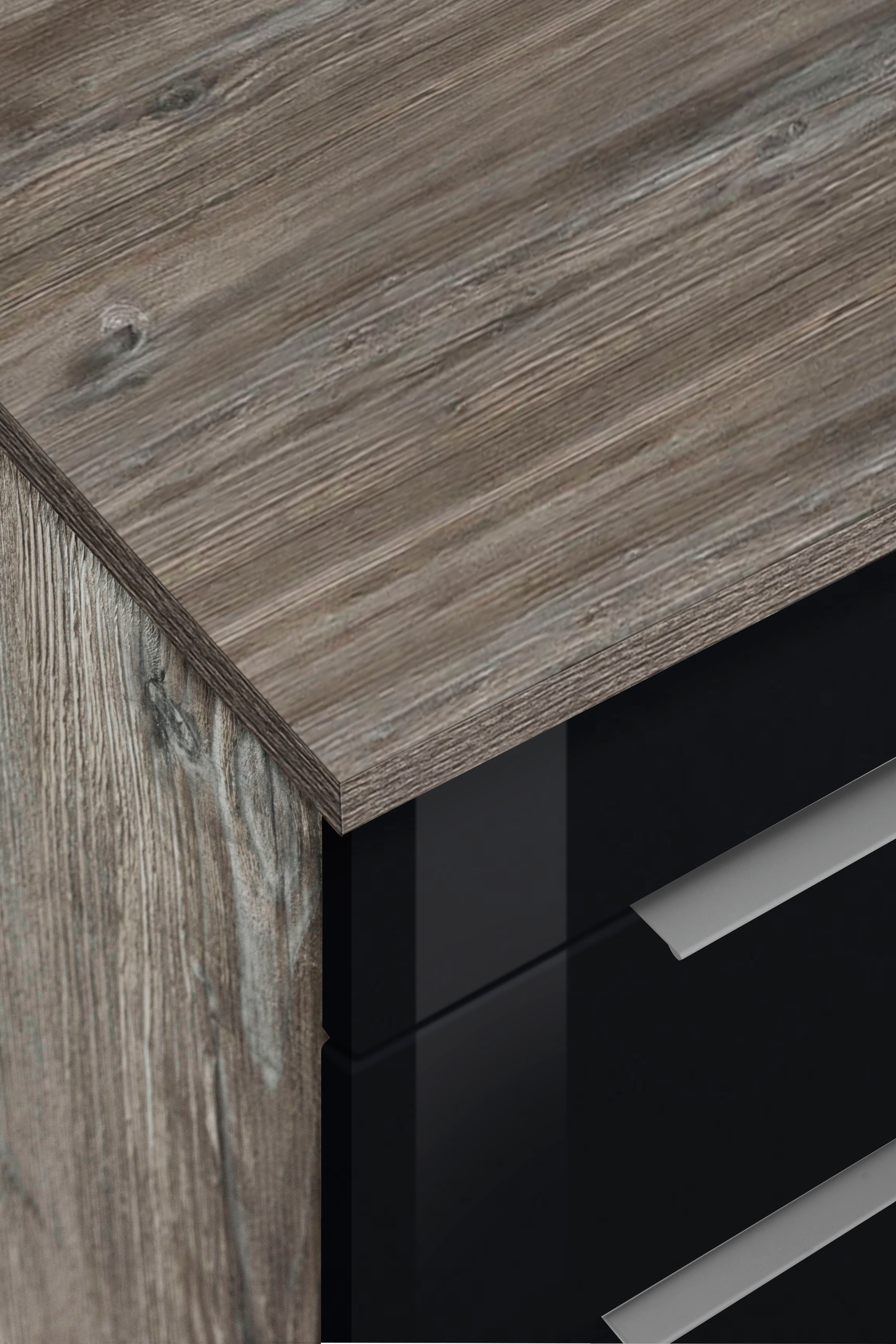KOCHSTATION Küchenzeile »KS-Brindisi Breite 330 cm«, wahlweise mit E-Geräten und Induktion, mit MDF-Fronten und Regal