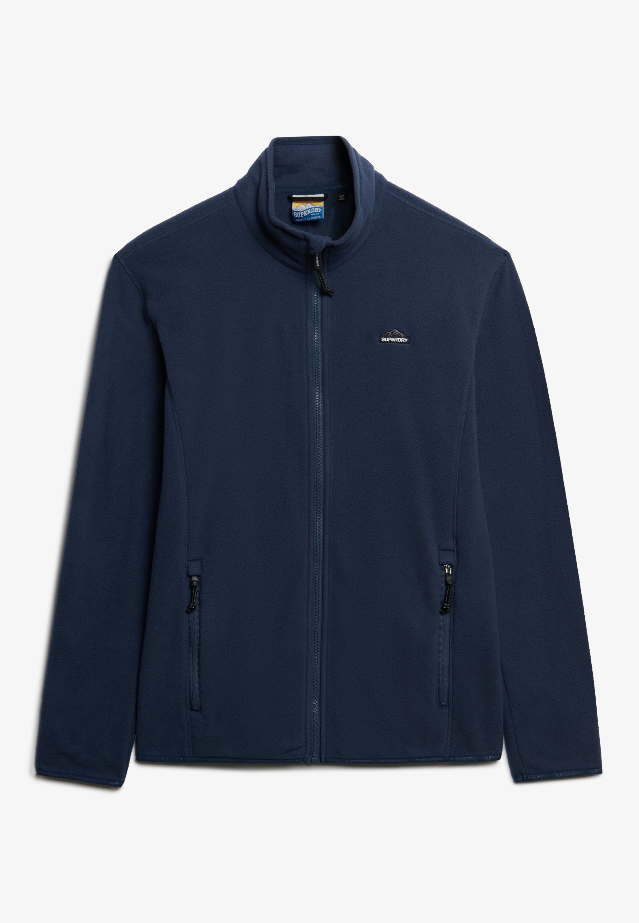 Superdry Fleecejacke »POLAR FLEECE FULL ZIP« mit Kapuze mit Markenlabel, aus Polyester und Kunstfaser, Relaxed Fit, hüftlang