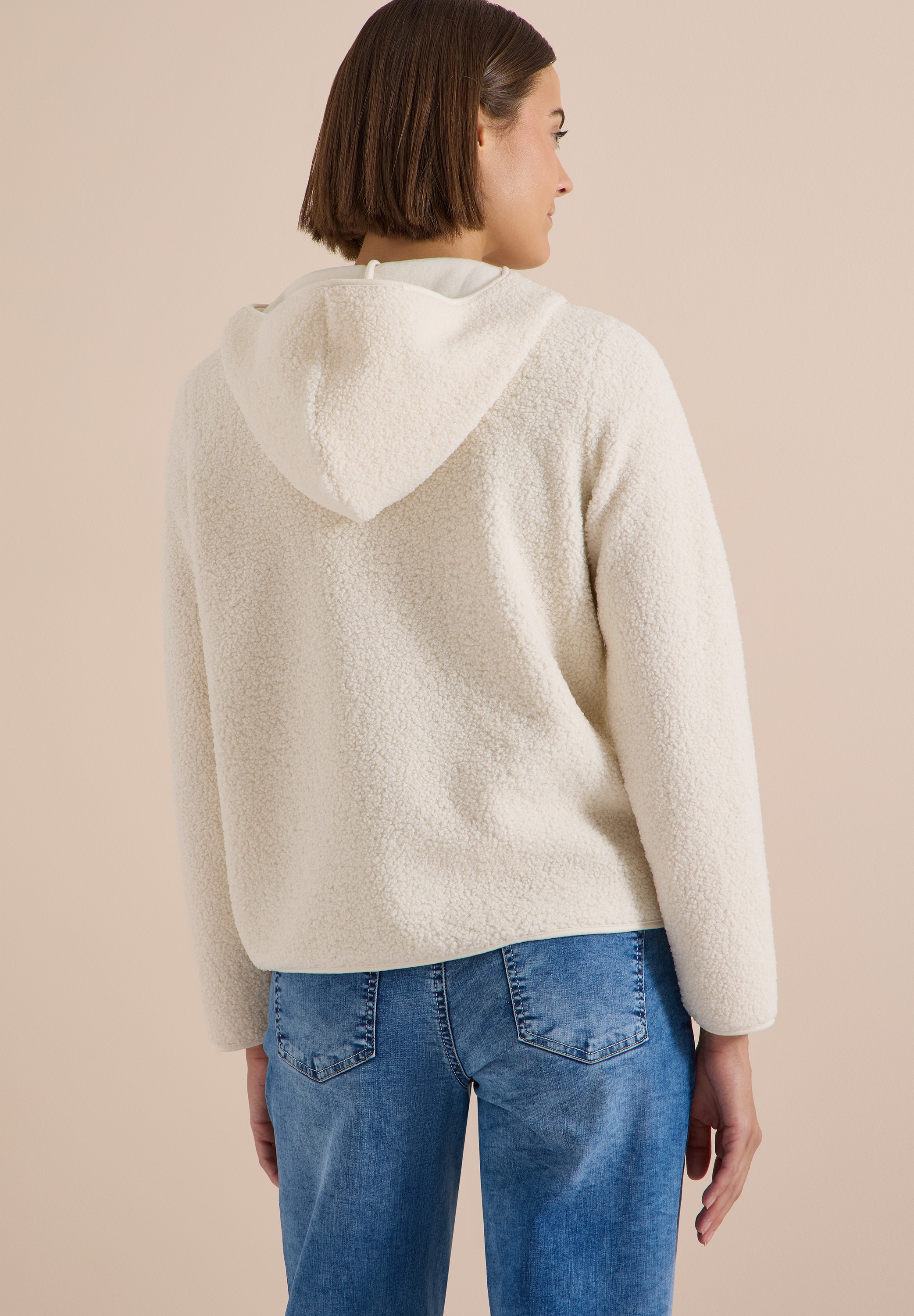Cecil Kapuzenplüschjacke mit Kapuze weiche Teddy-Qualität, mit Kapuze