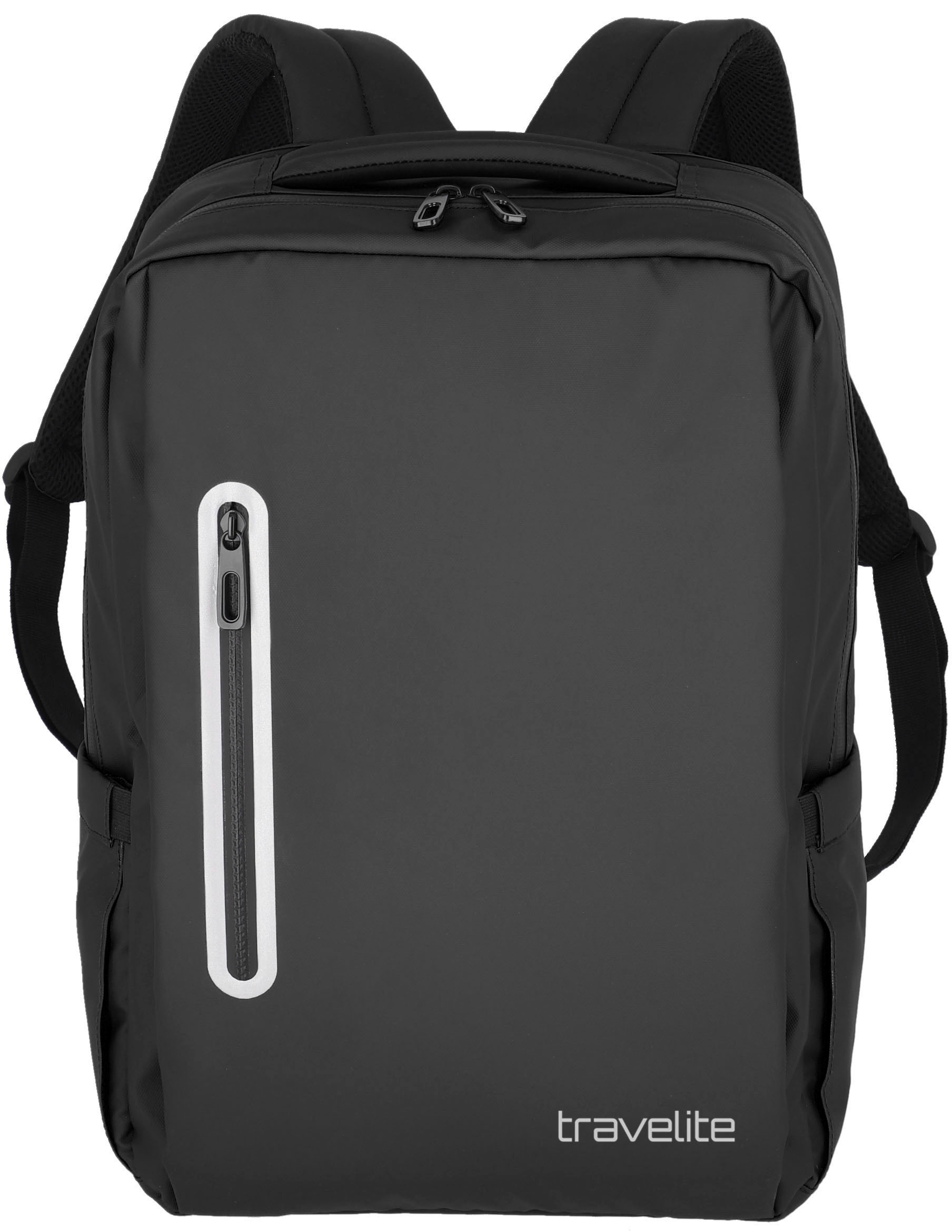travelite Rucksack »Basics Boxy, 43 cm«, Arbeitsrucksack Schulrucksack Freizeitrucksack mit 15-Zoll Laptopfach