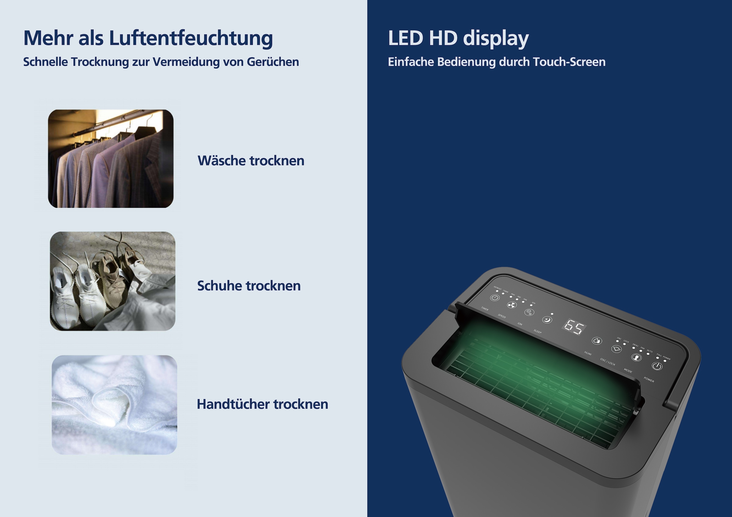 Hanseatic Luftentfeuchter »Hanseatic 12L, 2in1 Entfeuchtung & Luftreinigung« Entfeuchtung 12 l/Tag Tank 3 für Räume bis 24m², 3L Wassertank