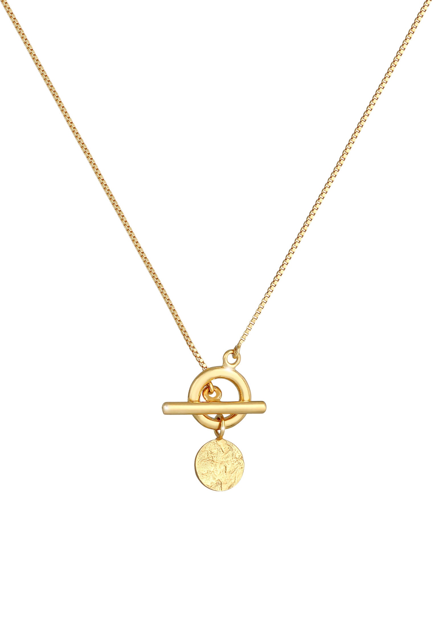 Elli Kette mit Anhänger »Halskette Venezianer Plättchen T-Bar Verschluss 925 Silber«