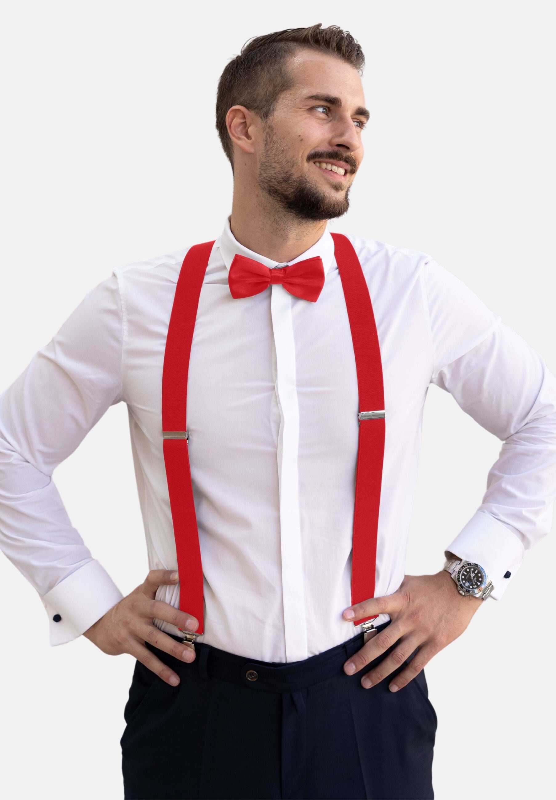 Massi Morino Hosenträger »Massi Morino Hosenträger-Set« 2 Stk. mit Fliege