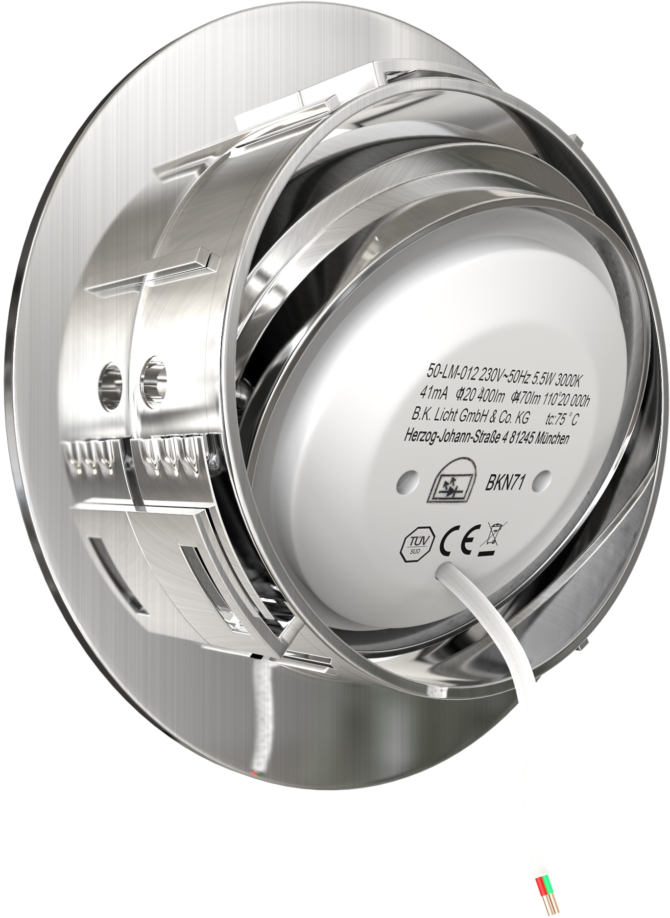 B.K.Licht LED Einbauleuchte »5er Set Einbaustrahler, Dimmbare Deckenstrahler, flache Spots«, 5 flammig, Leuchtmittel LED-Board | LED fest integriert, 3.000K, 470Lm, 5,5W, Kunststoff, 8,2 x 2,8 cm, Nickel