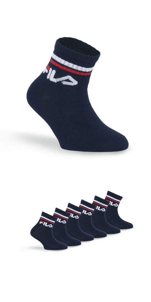 Fila Kurzsocken »JUNIOR UNISEX QUARTER PLAIN SOCKS« 6 Stk. tlg. mit eingestricktem Logo im Bündchen, Kindersocken