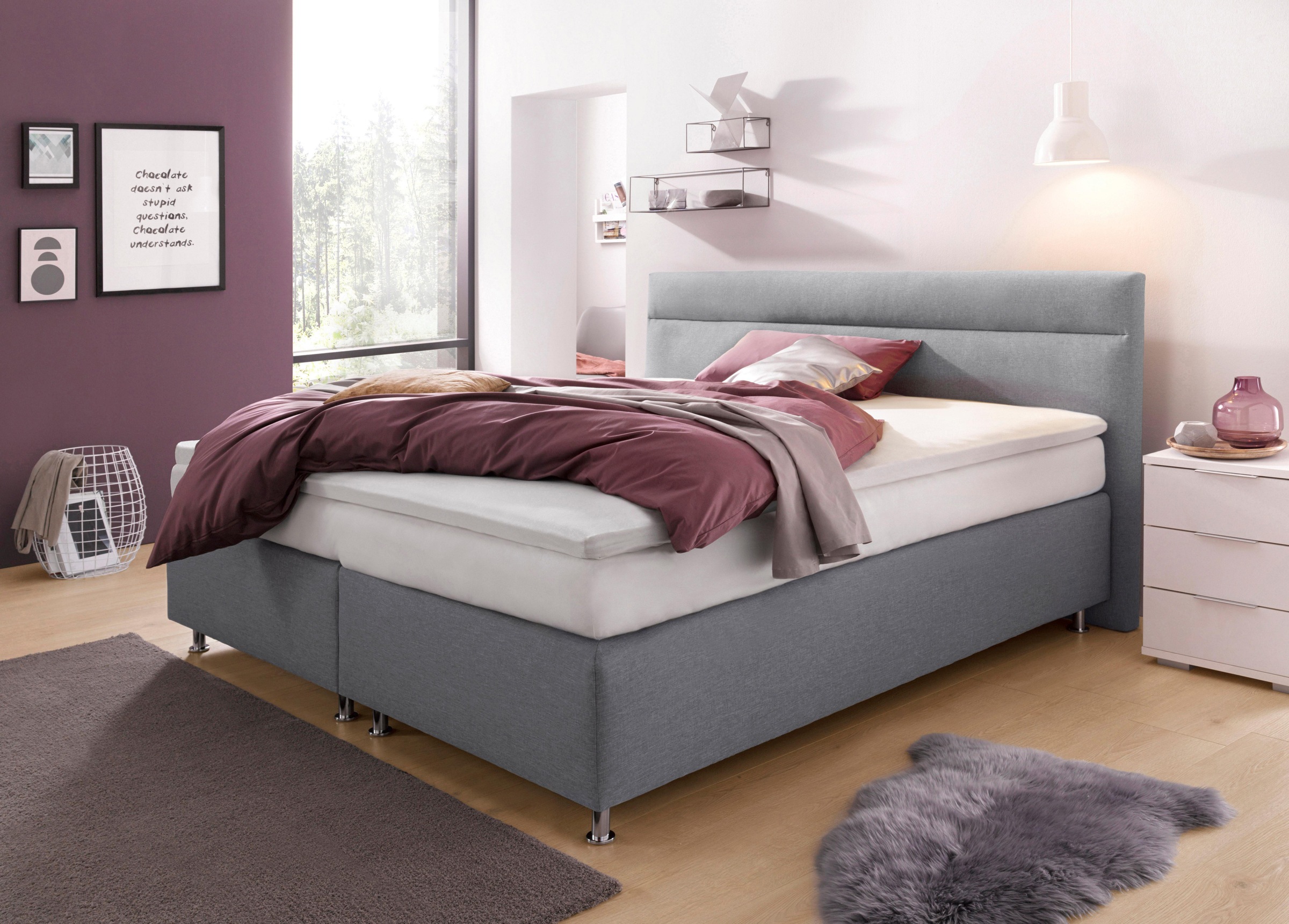 Westfalia Schlafkomfort Boxspringbett, wahlweise mit LED-Beleuchtung