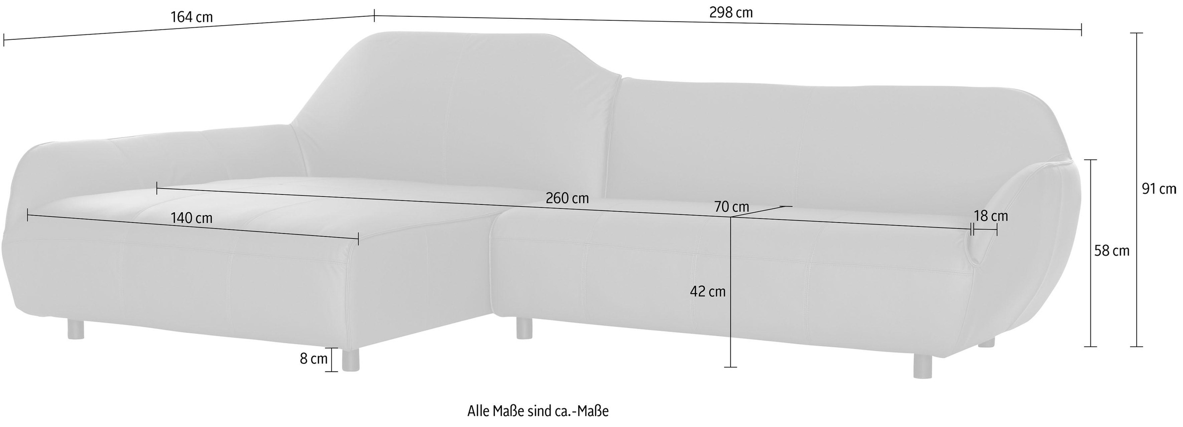 bestellen Ecksofa sofa in »hs.480«, hülsta Bezugsqualitäten Raten auf 2