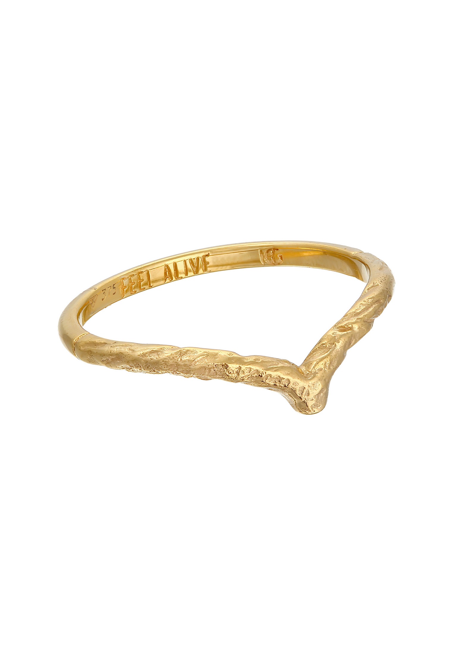 HAZE & GLORY Silberring »Ring V-Form Vintage - Feel Alive 375 Gelbgold«