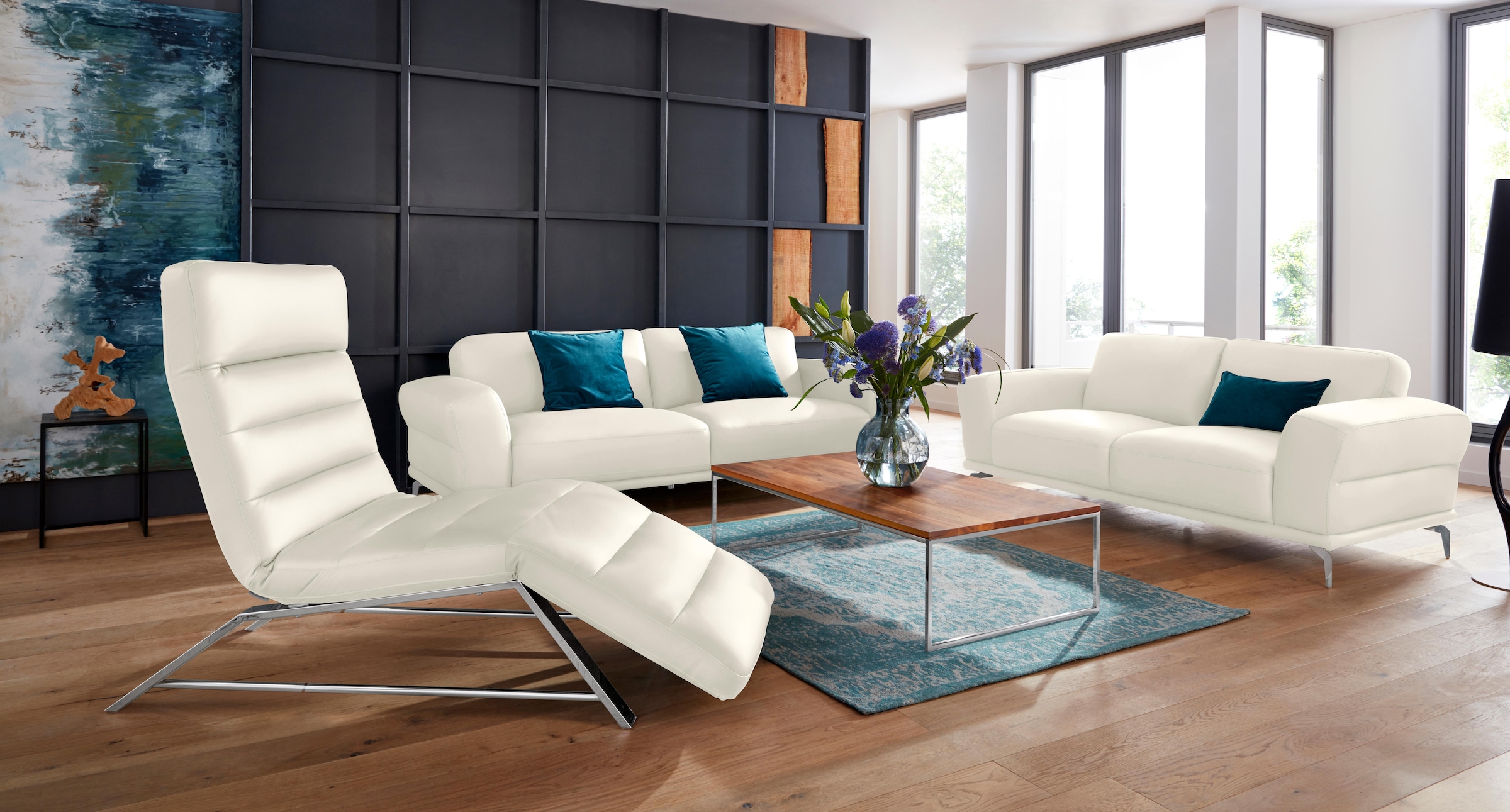 W.SCHILLIG 2-Sitzer »montanaa« mit Metallfüßen in Chrom glänzend, Breite 192 cm