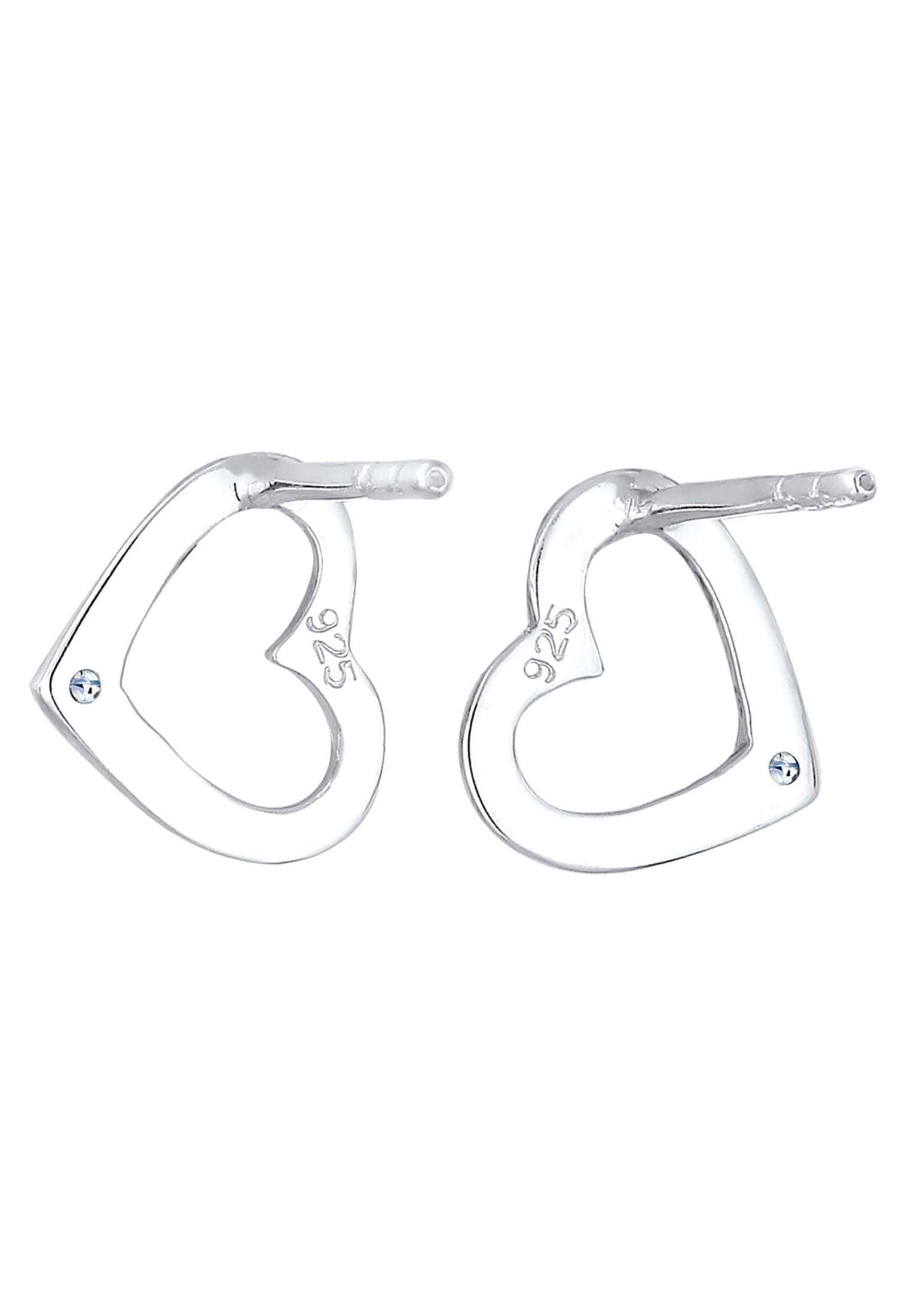 Elli DIAMONDS Paar Ohrstecker »Ohrringe Ohrstecker Herz Diamant Weiß (0.03 ct) 925 Sterling Silber«