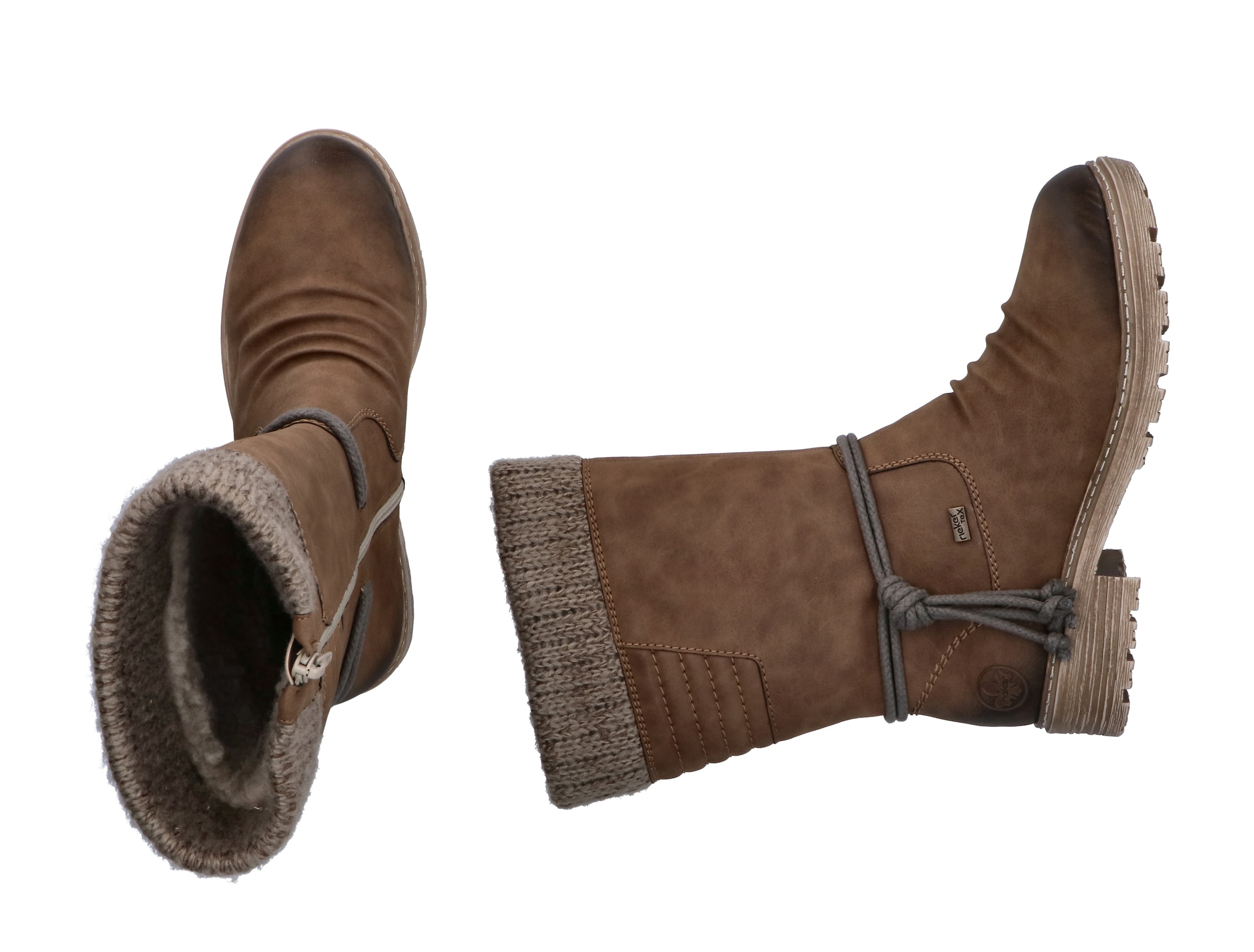 Rieker Winterstiefel  , Winterboots, Blockabsatz, TEX-Membran, mit gestricktem Schaftrand