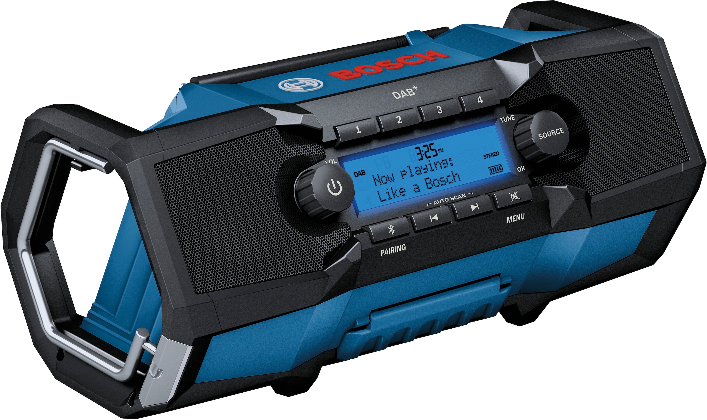 Bosch Professional Digitalradio (DAB+) »»GPB 18V-2 SC PROFESSIONAL« Baustellenradio, IP54«, (Bluetooth Digitalradio (DAB+) 15 W), Digital Audio Broadcasting + digitaler Empfang von zahlreichen Sendern