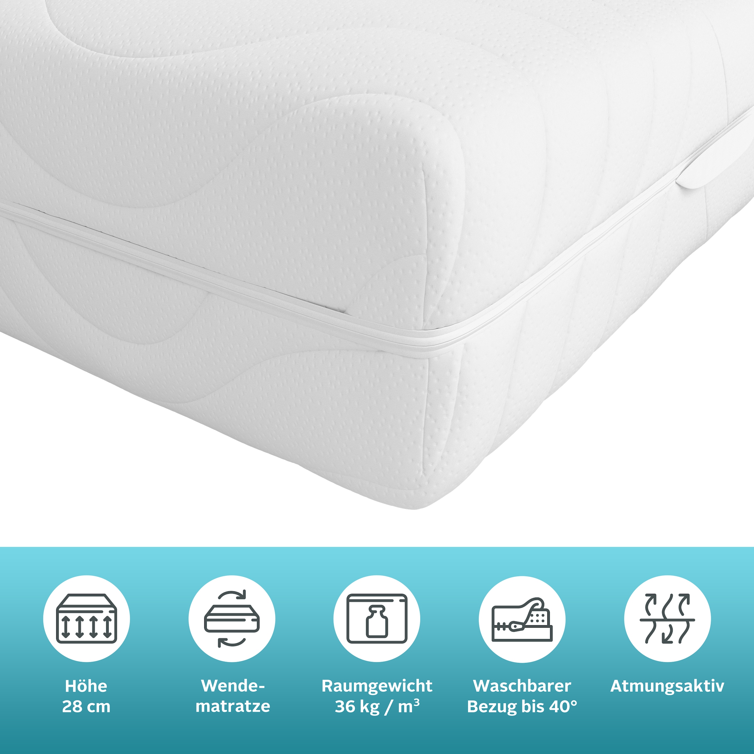 Älgdröm Komfortschaummatratze »NEUHEIT, PREMIUM Lasse, Matratze 90x200 cm & weitere Größen« 28 cm hoch 1 Stk. tlg. Wendematratzen H2-H4, ergonomisch, atmungsaktiv, langlebige Qualität