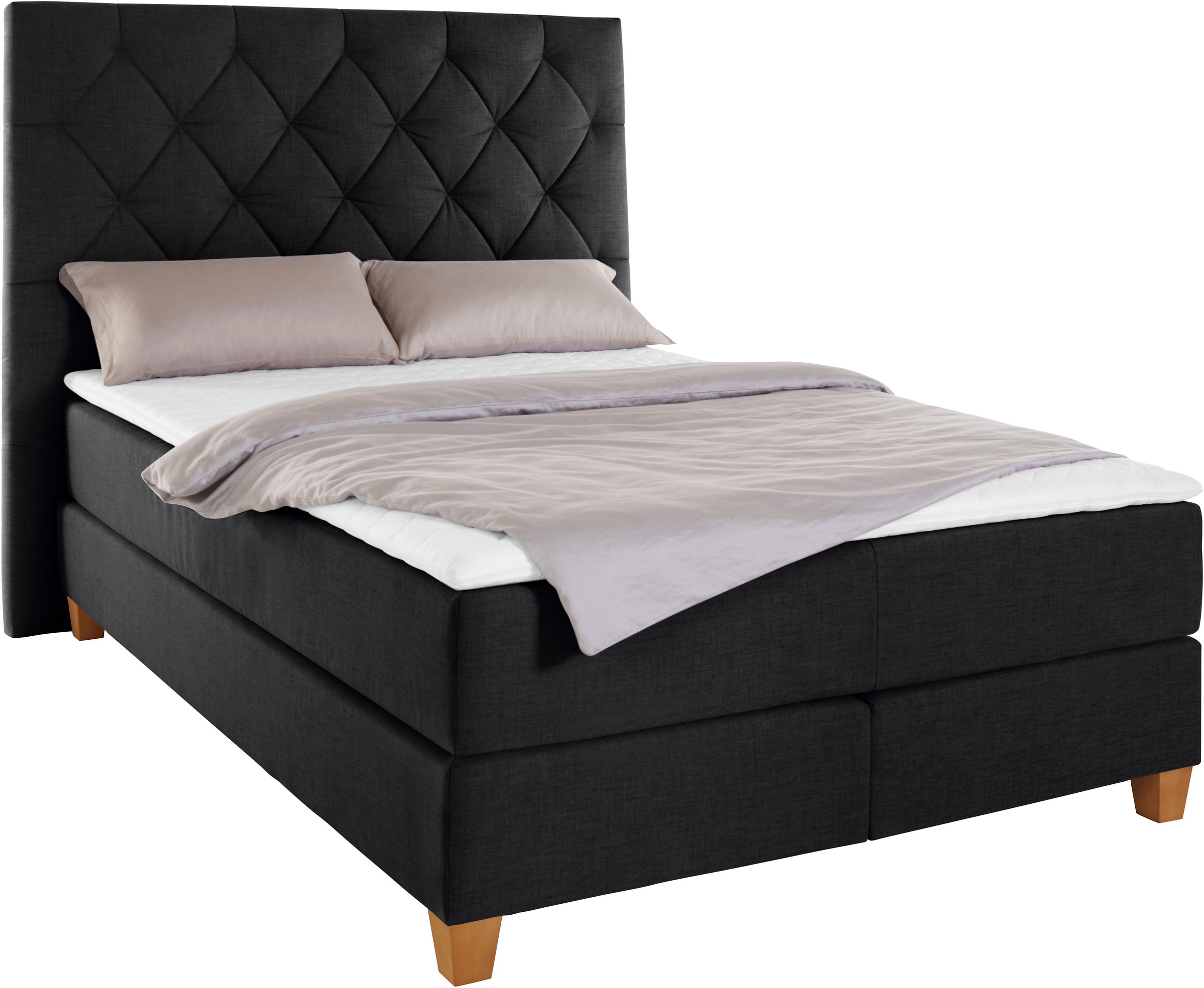 Home affaire Boxspringbett »Harmones hoch« in 3 Breiten, Härtegrad auch im Mix mit je 1 Matratze in H2 und H3