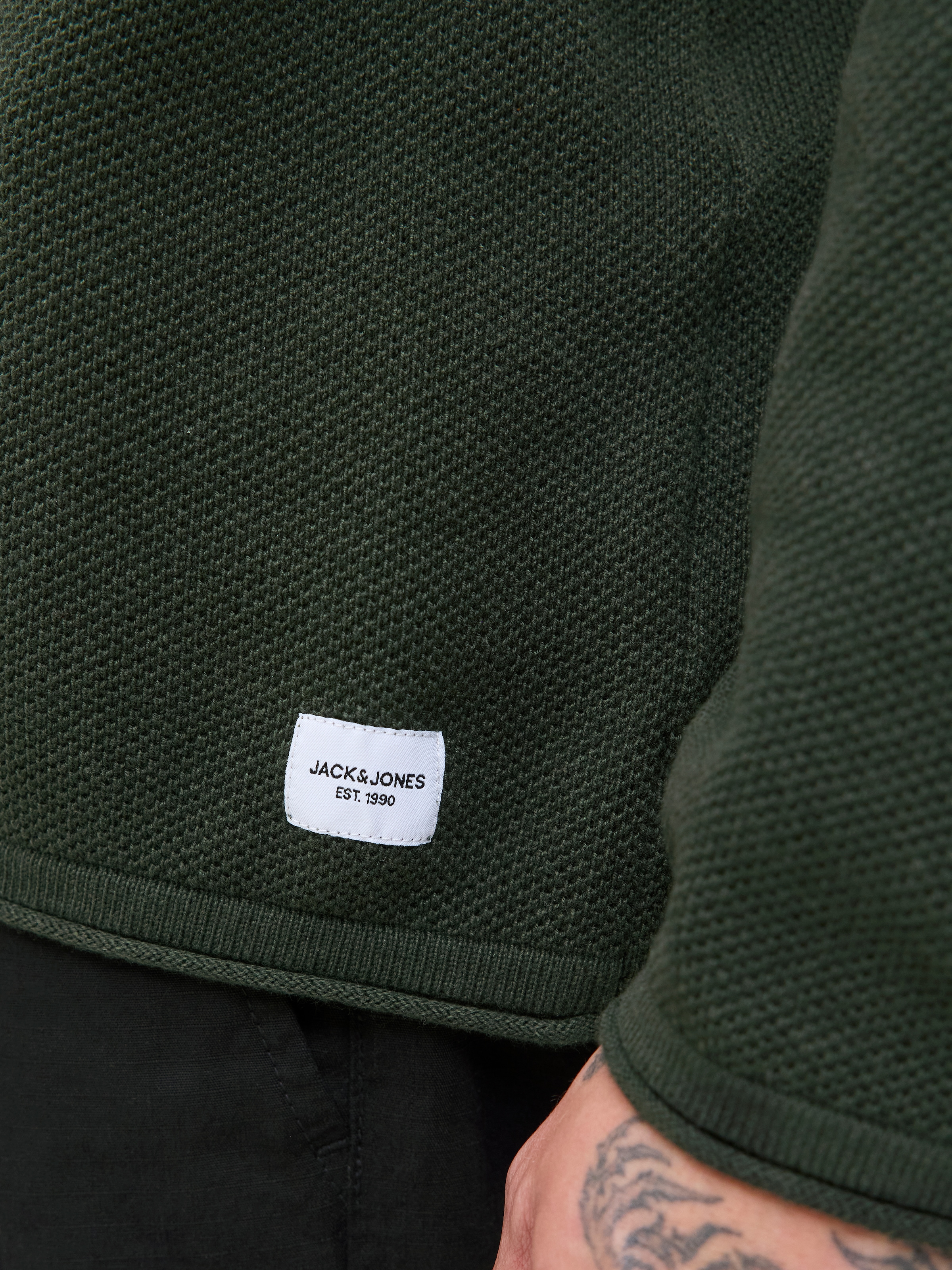 Jack & Jones Rundhalspullover »JJEHILL KNIT CREW NECK NOOS«, mit Strukturstrick