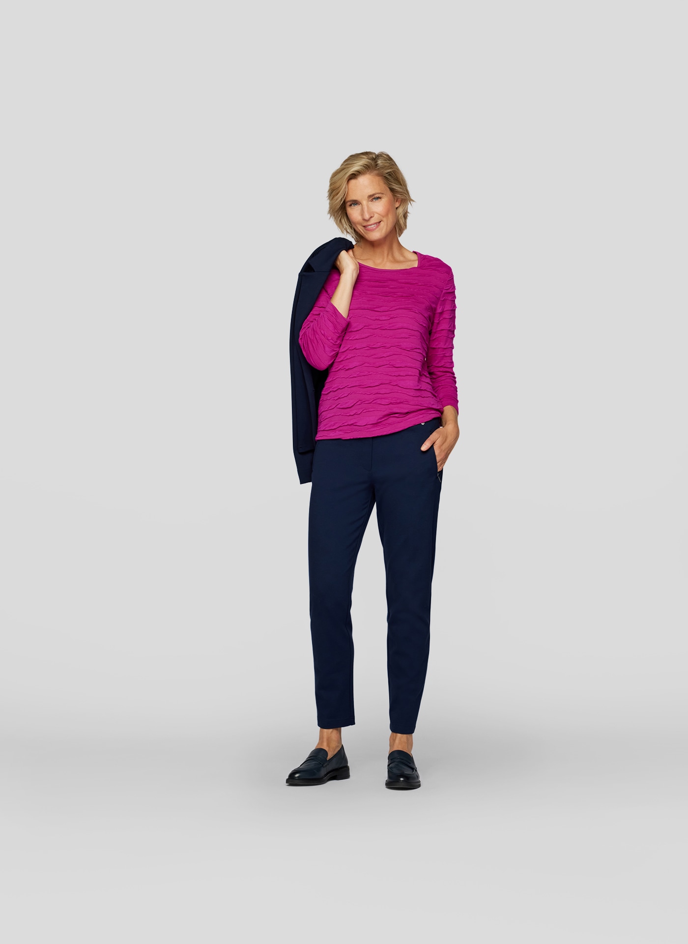 Rabe 3/4-Arm-Shirt, mit Wellenstruktur