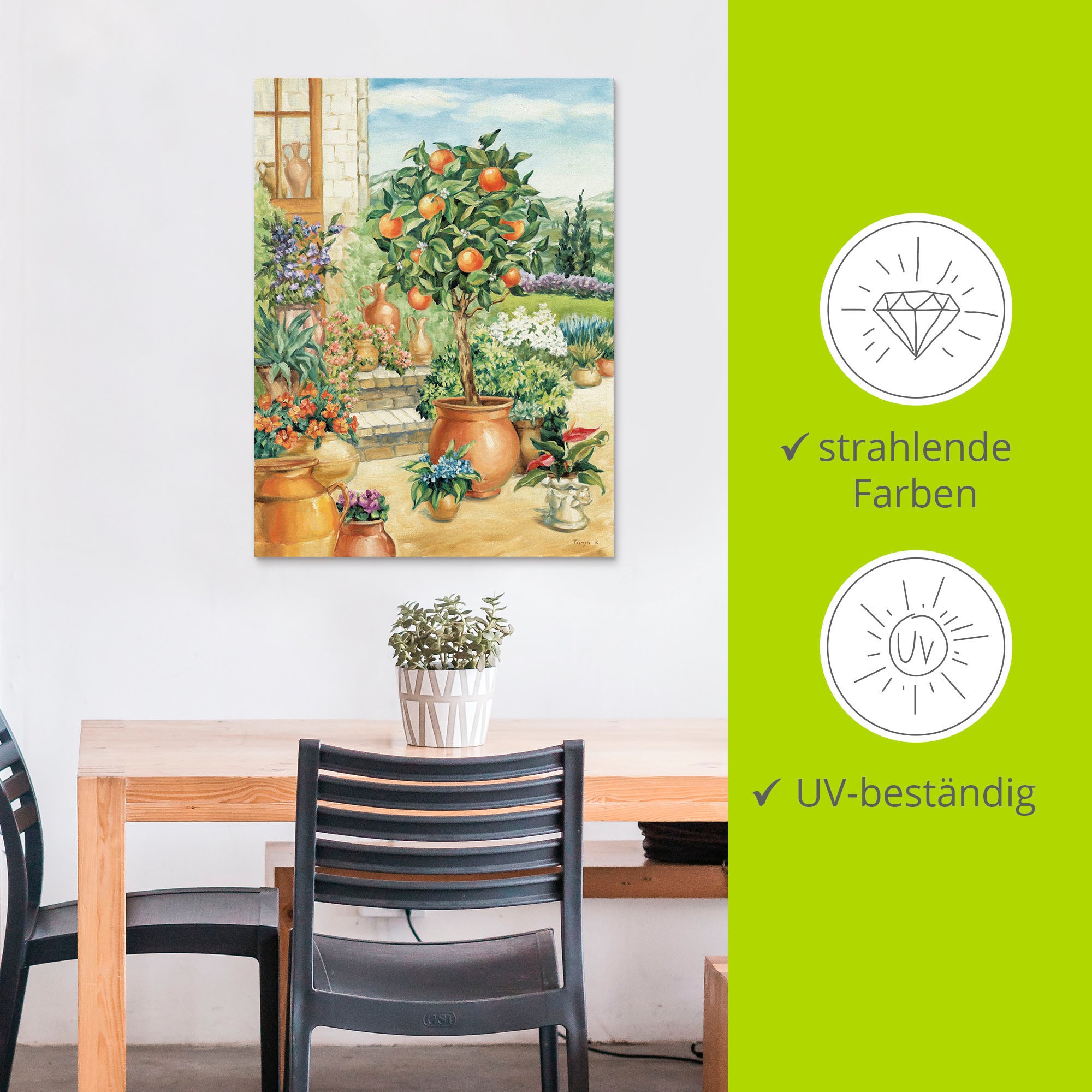 Artland Wandbild »Orangenbaum im Garten« Garten 1 Stk. tlg. als Alubild, Leinwandbild in verschied. Größen