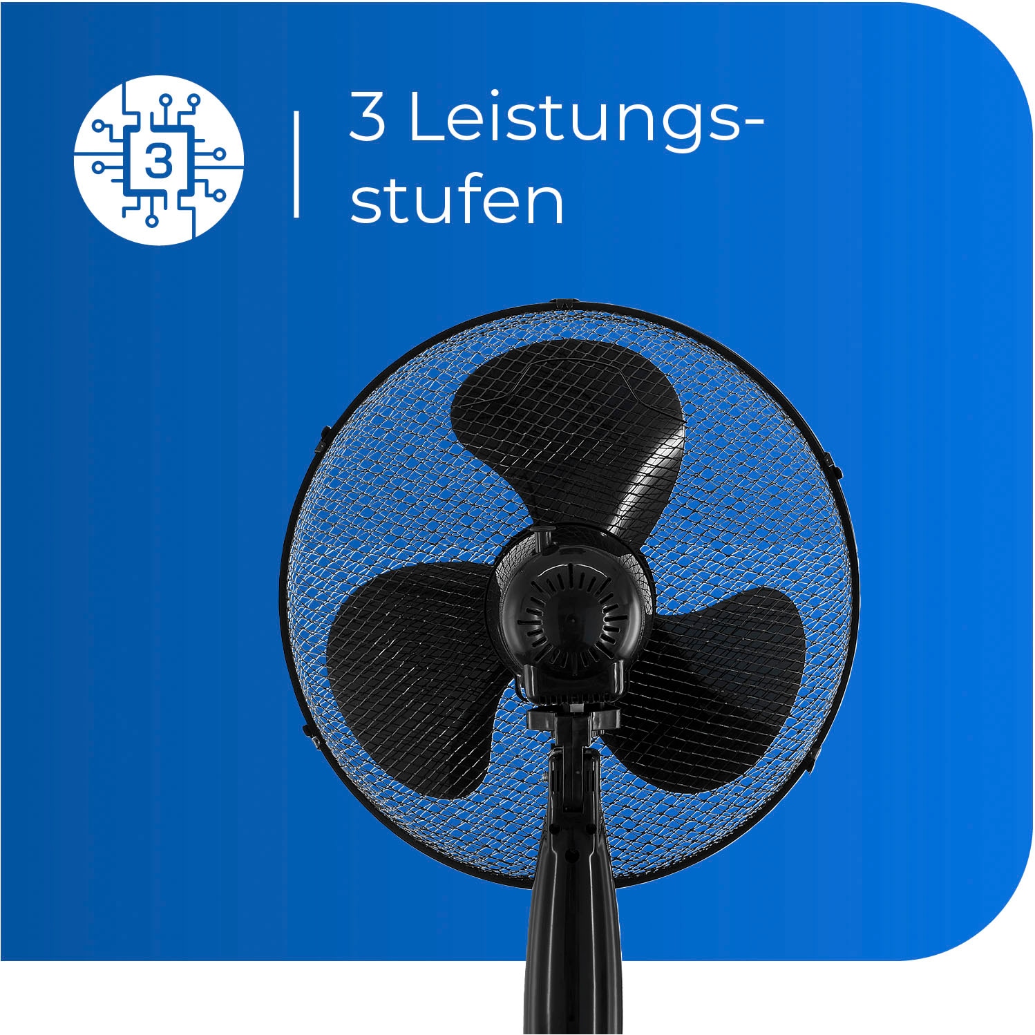 exquisit Standventilator »VS 35065 sw«, Ø 40 cm, inkl Oszillation & 50 W Leistung, schwarz