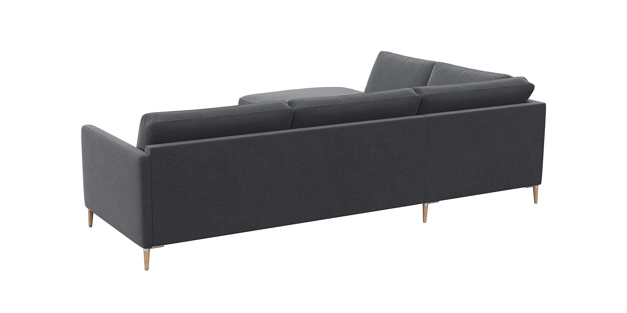FLEXLUX Ecksofa »Fiore, L-Form«, schmale Armlehnen, Kaltschaum, Füße Alu+ Eiche