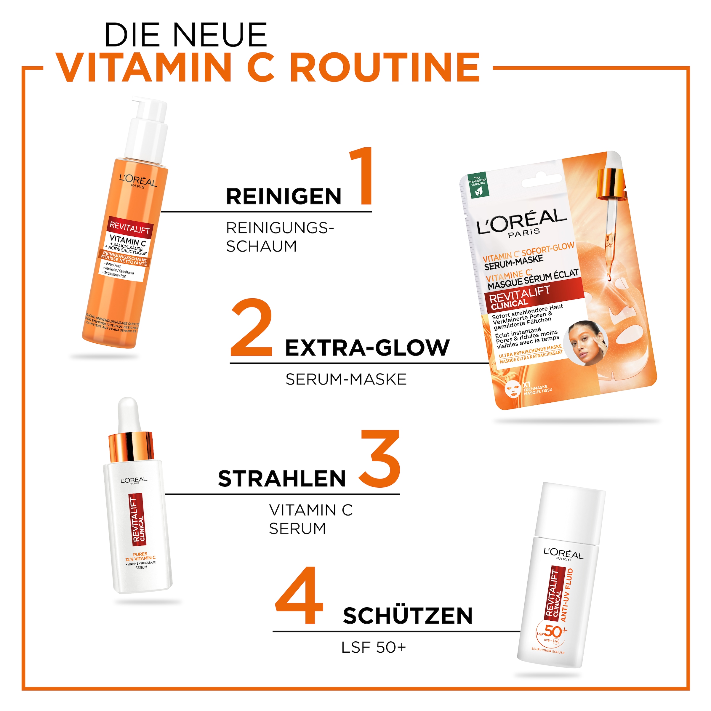 L'ORÉAL PARIS Tuchmaske »Revitalift Vitamin C Tuchmaske 6er«, mit Antioxidantien