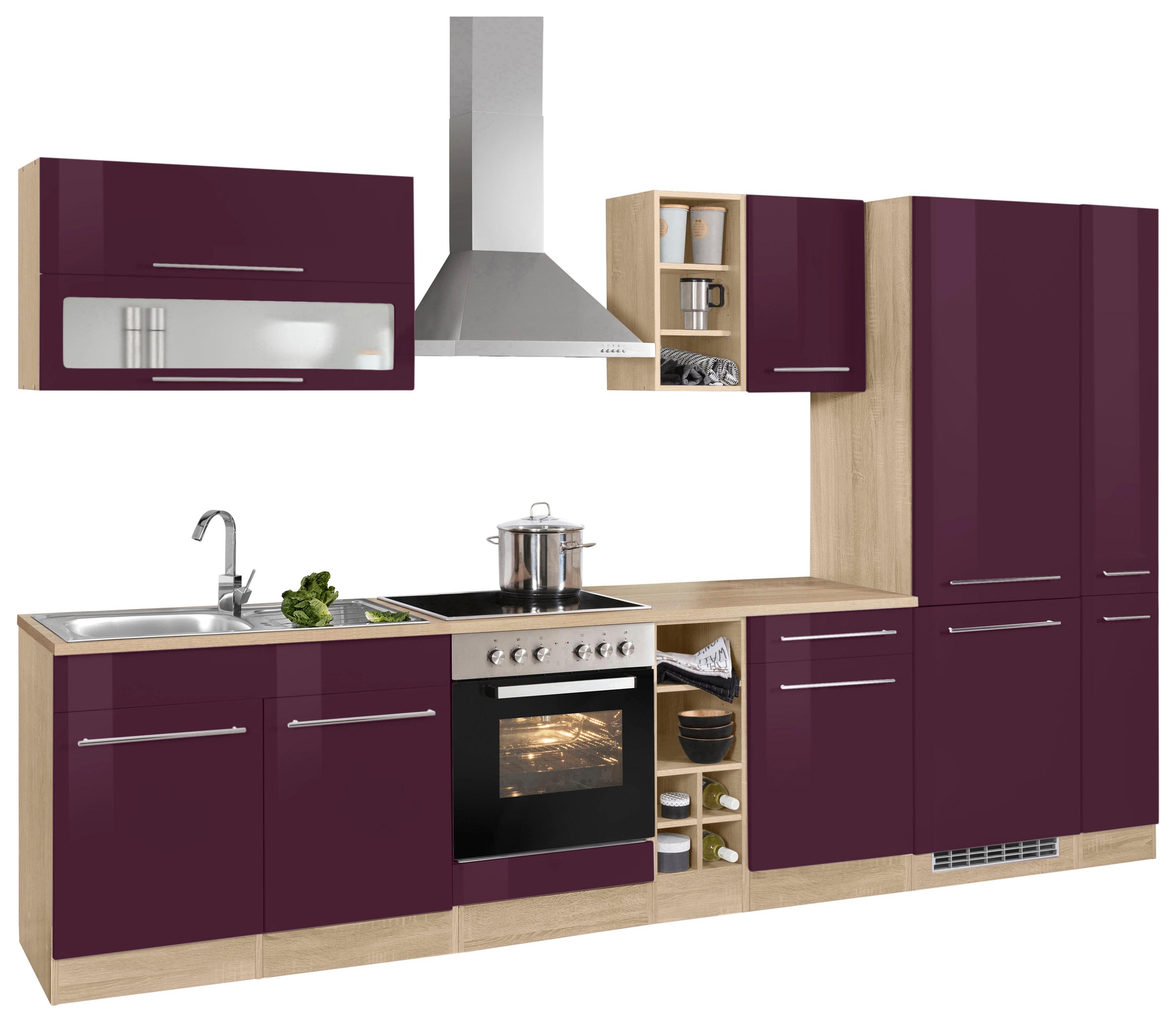KOCHSTATION Küchenzeile »KS-Eton«, mit E-Geräten, Breite 330 cm