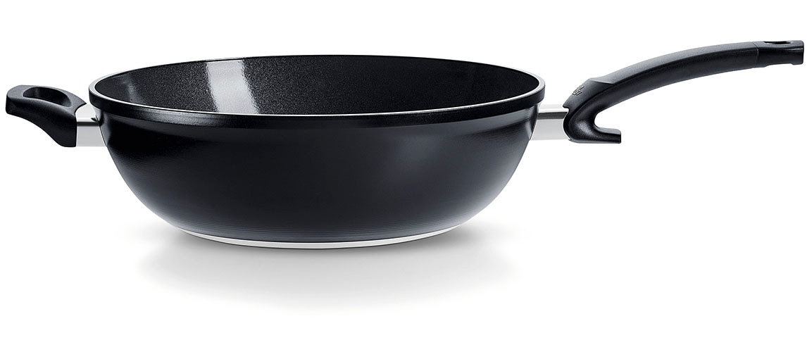 Fissler Wok "Ceratal Orbit Black" Aluminium 1 Stk. tlg. gesünderes Kochen mit Antihaft-Effekt, hergestellt ohne PFAS/PTFE