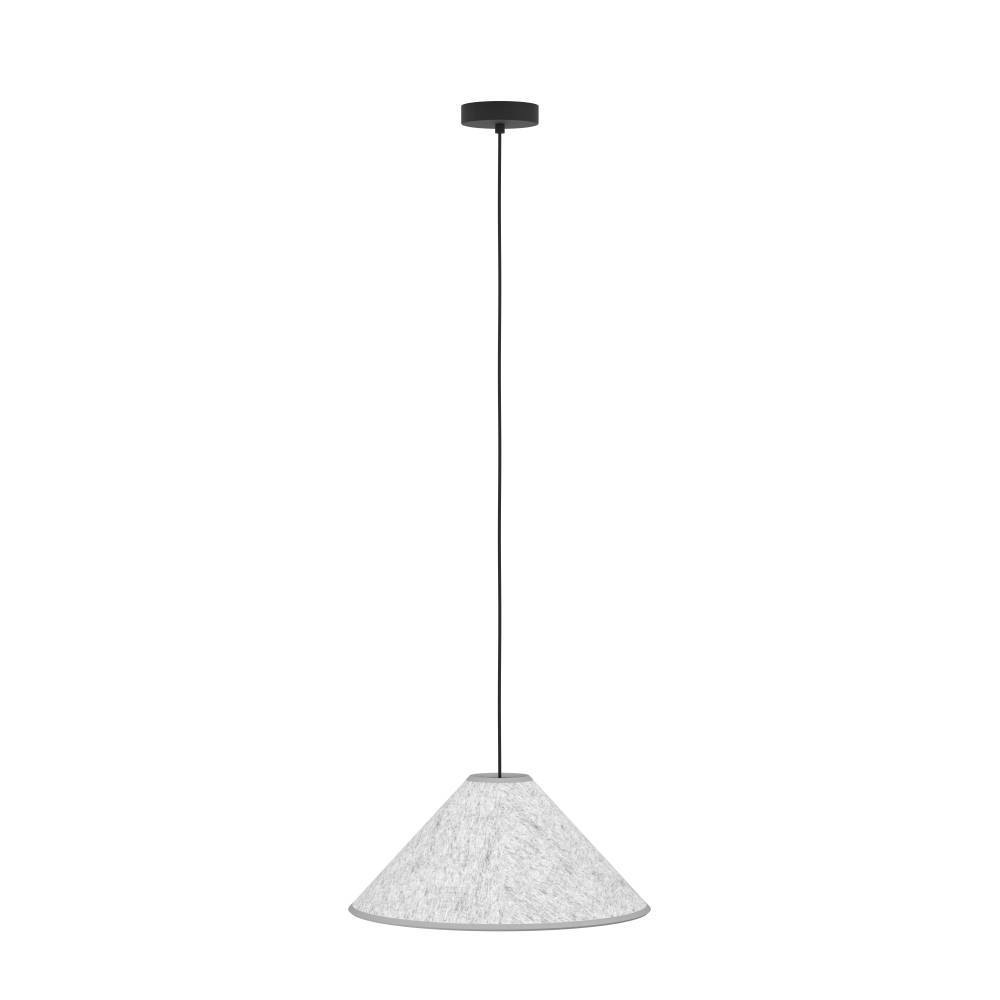 EGLO Hängeleuchte »ALSAGER« E27 1 Stk. Pendelleuchte, Filz in Grau und Metall in Schwarz, E27 Fassung, Ø 41cm