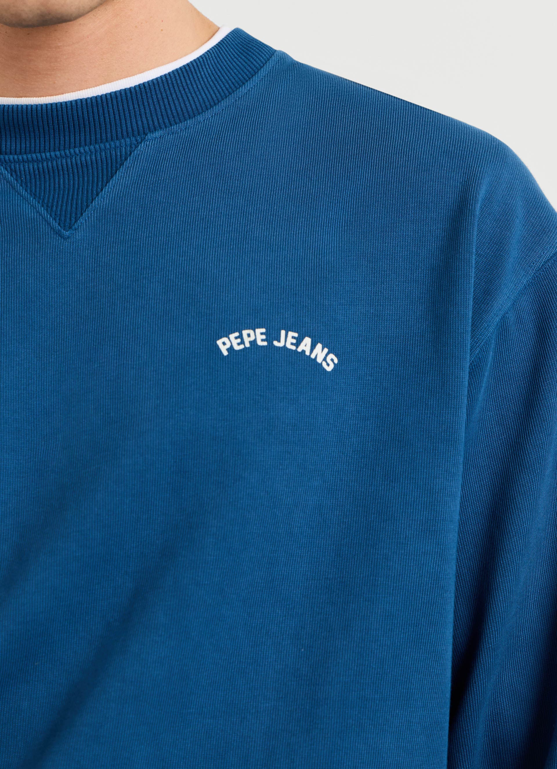 Pepe Jeans Sweatshirt »JOHN CREW«, mit Rippeinsatz am Rundhals, Logoschriftzug
