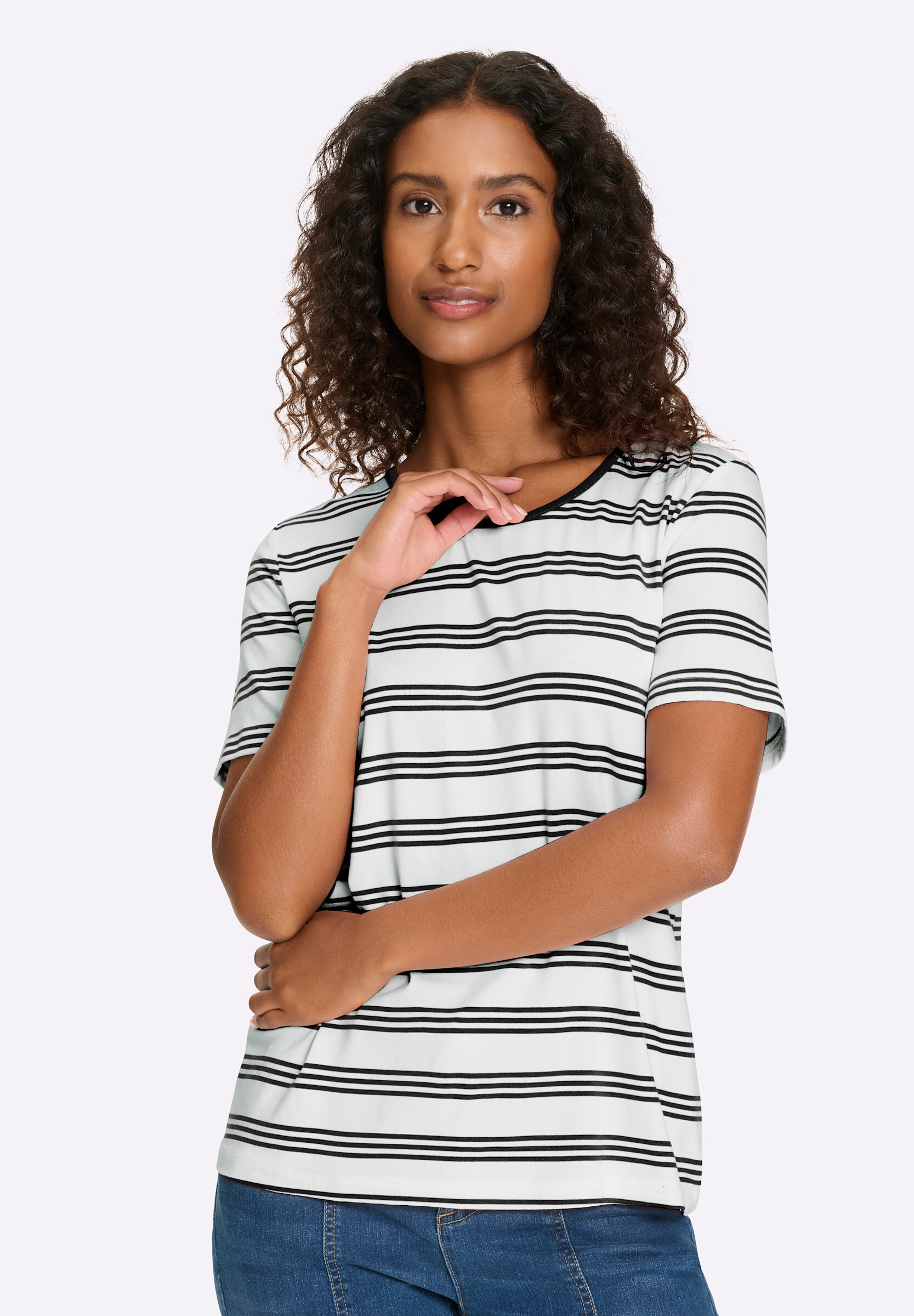 heine T-Shirt »Shirt Kurzarmshirt im Ringel-Look«