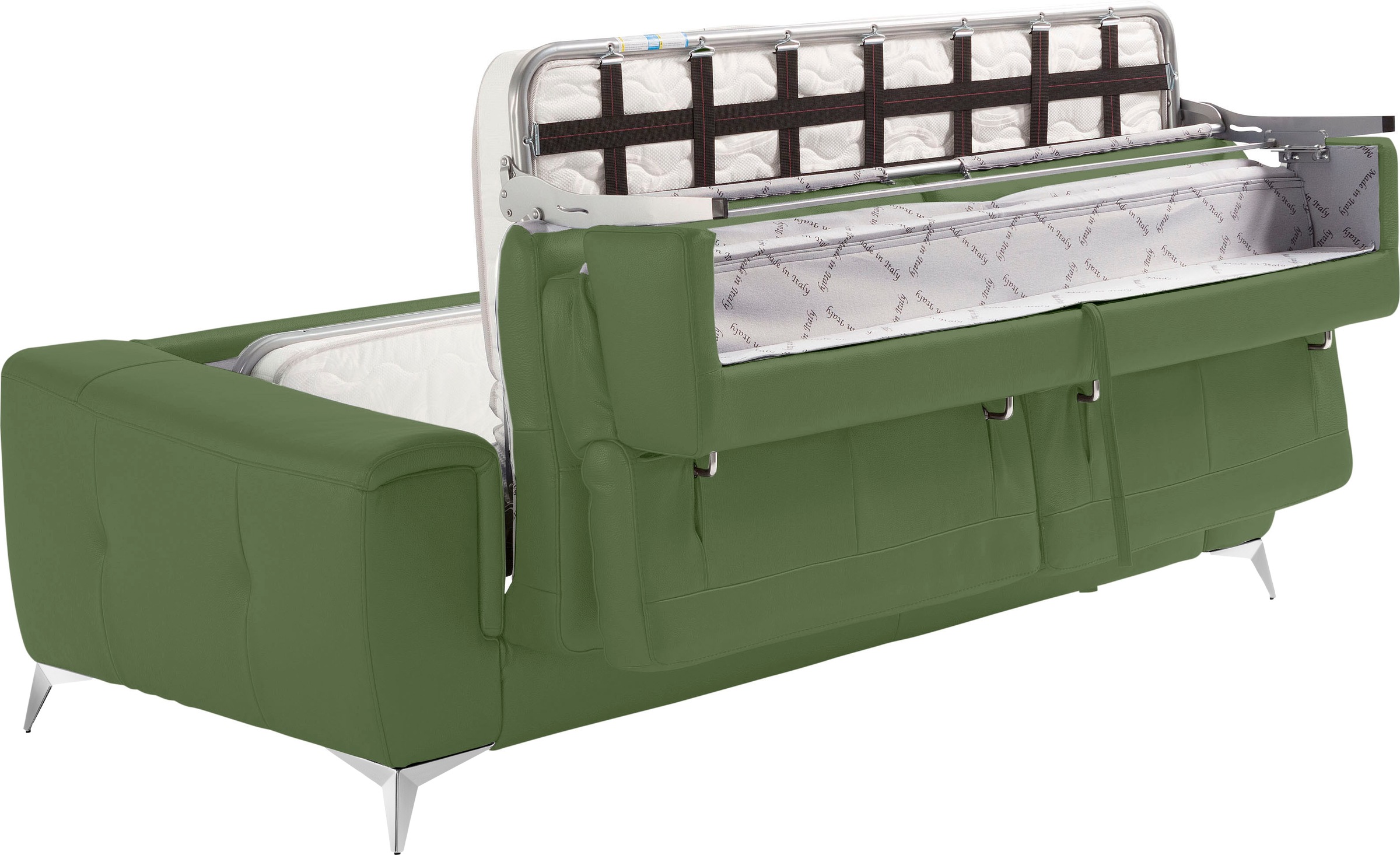 Egoitaliano Schlafsofa »Francine, Designsofa, Loungesofa mit Dauerschlaffunktion, Bettfunktion«, hochwertiger Metallbettrahmen & Matratze, Kopfteil manuell verstellbar