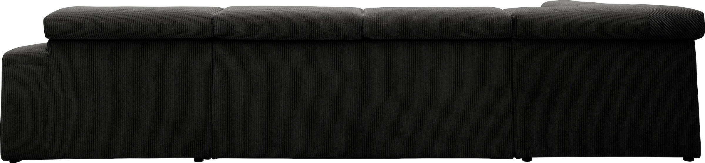 DOMO collection Wohnlandschaft »Brandon, belastbar bis 140kg/ Sitz, B/T: 359/228 cm, U-Form«, mit Sitztiefenverstellung, Cord, grau