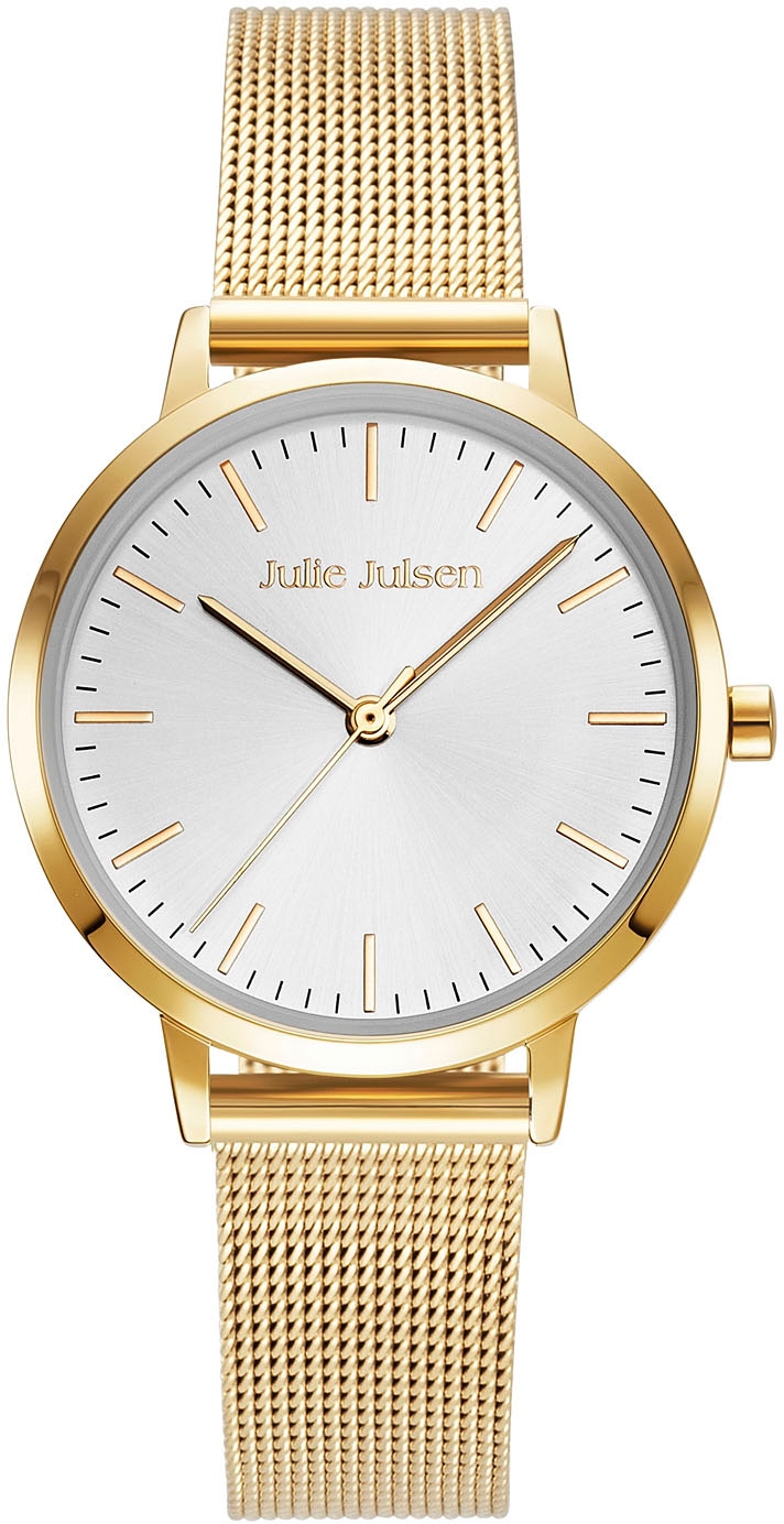 Julie Julsen Quarzuhr »Julie Julsen Basic Line Gold, JJW1027YGME«, Armbanduhr, Damenuhr, Mineralglas