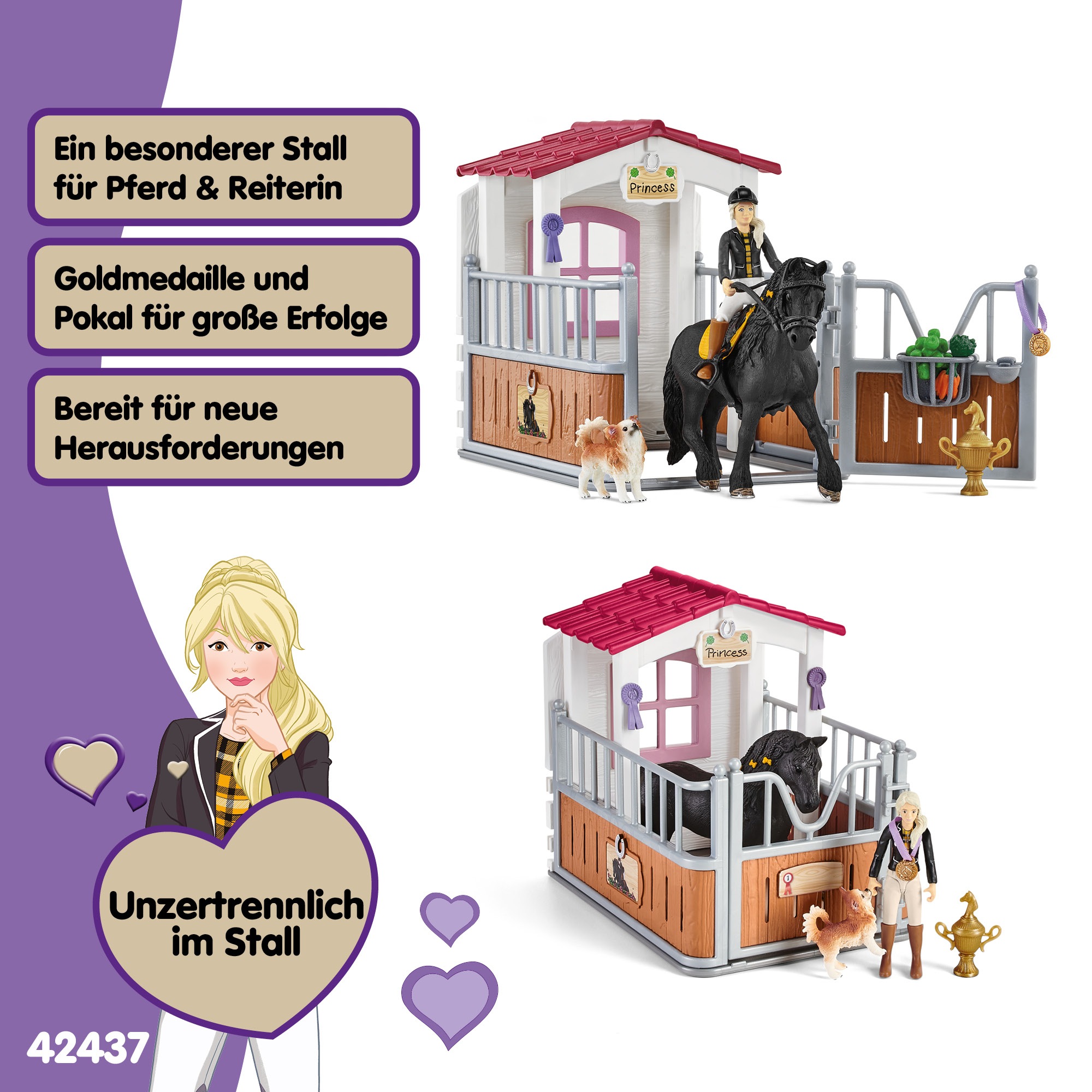 Schleich® Spielfigur »HORSE CLUB, Tori und Princess (42437)« Made in Europe