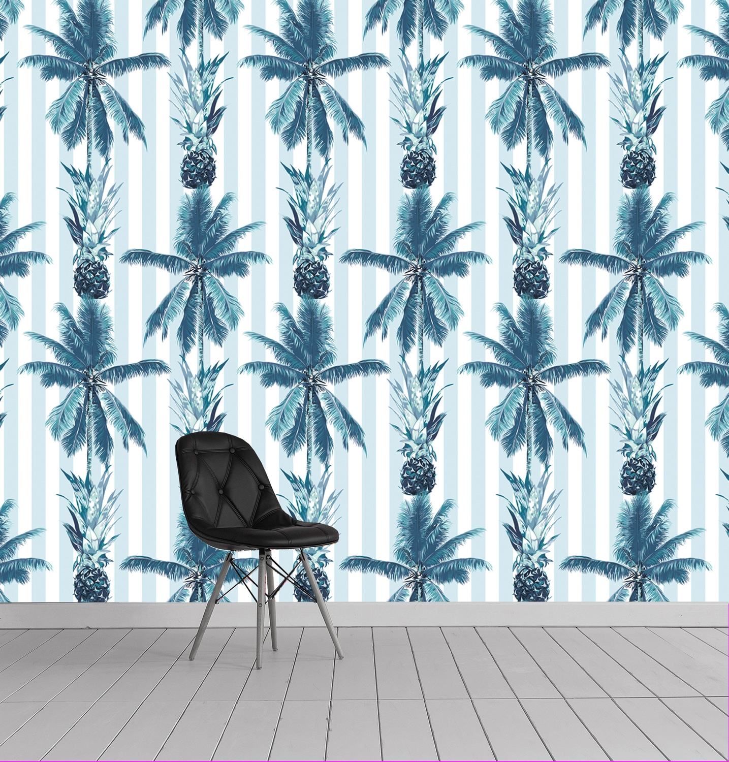 queence Vinyltapete »Macie« Streifen | bedruckt | tropisch glatt 90x250cm, selbstklebend, kinderleichte Anbringung, , Sticker