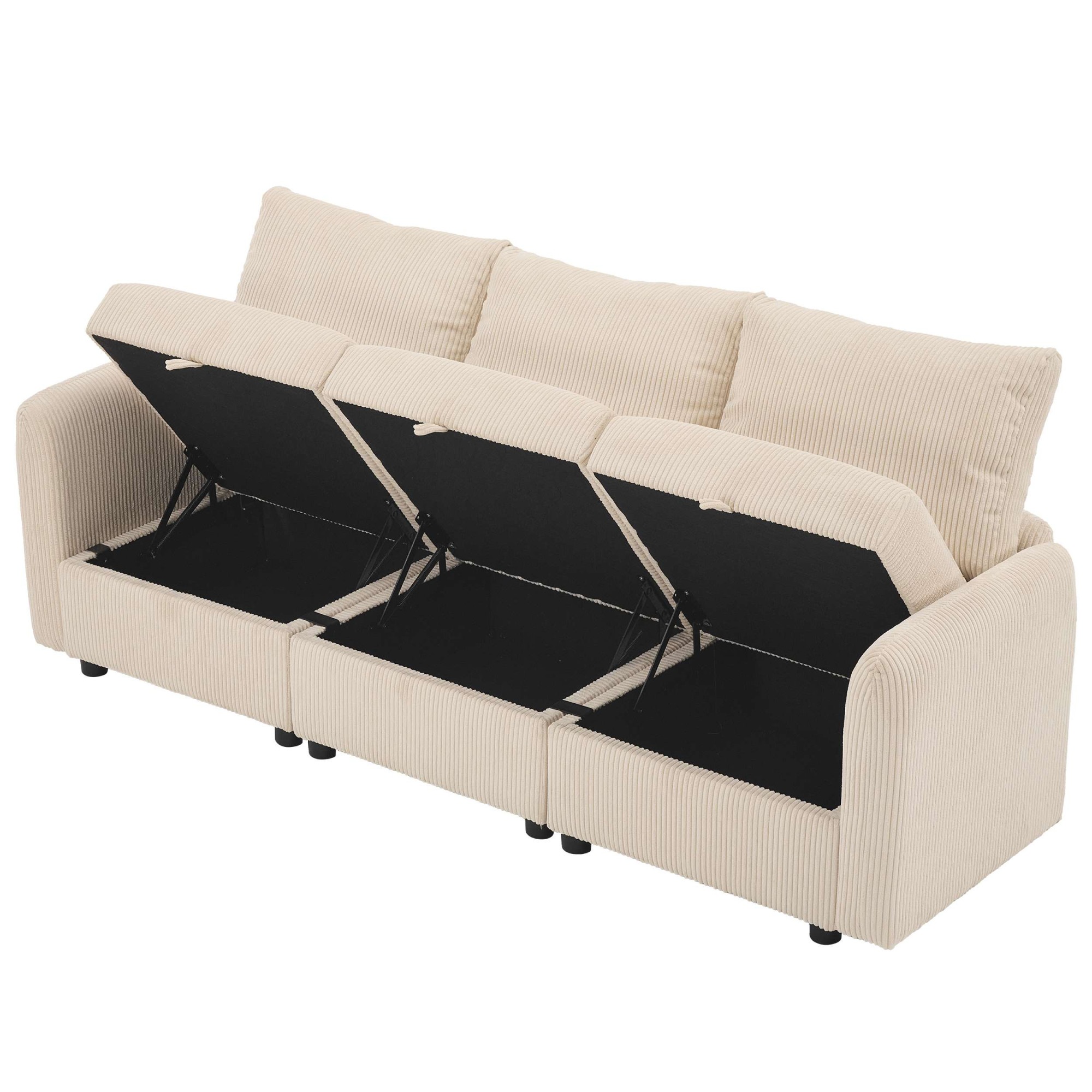 Dorel Home 3-Sitzer »STILHUS Modularsofa mit Stauraum, Breite 220 cm, Cord-Bezug« als Modul oder separat verwendbar - individuell kombinierbar