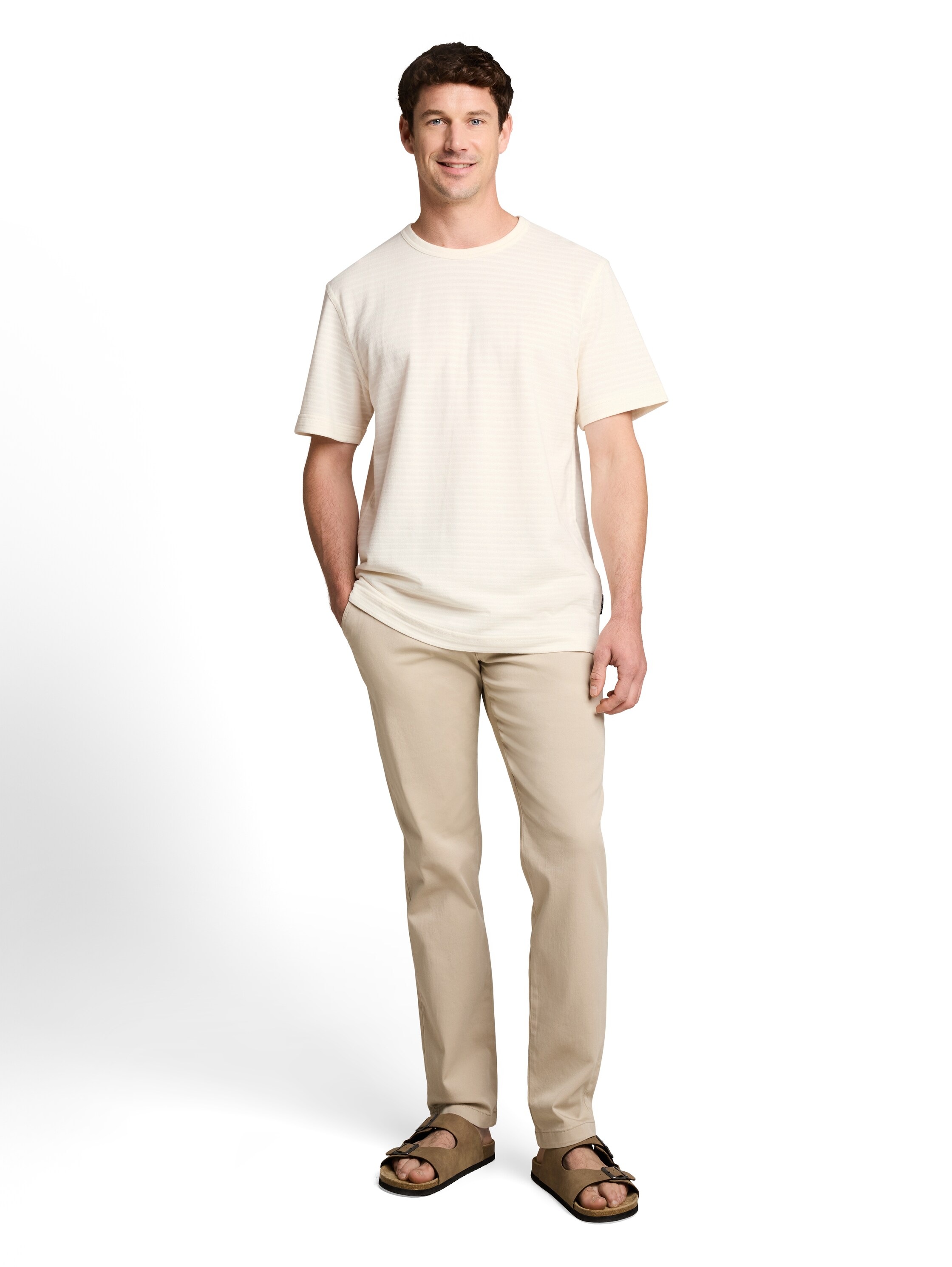 TOM TAILOR Kurzarmshirt Sommershirt mit feiner Streifen-Struktur