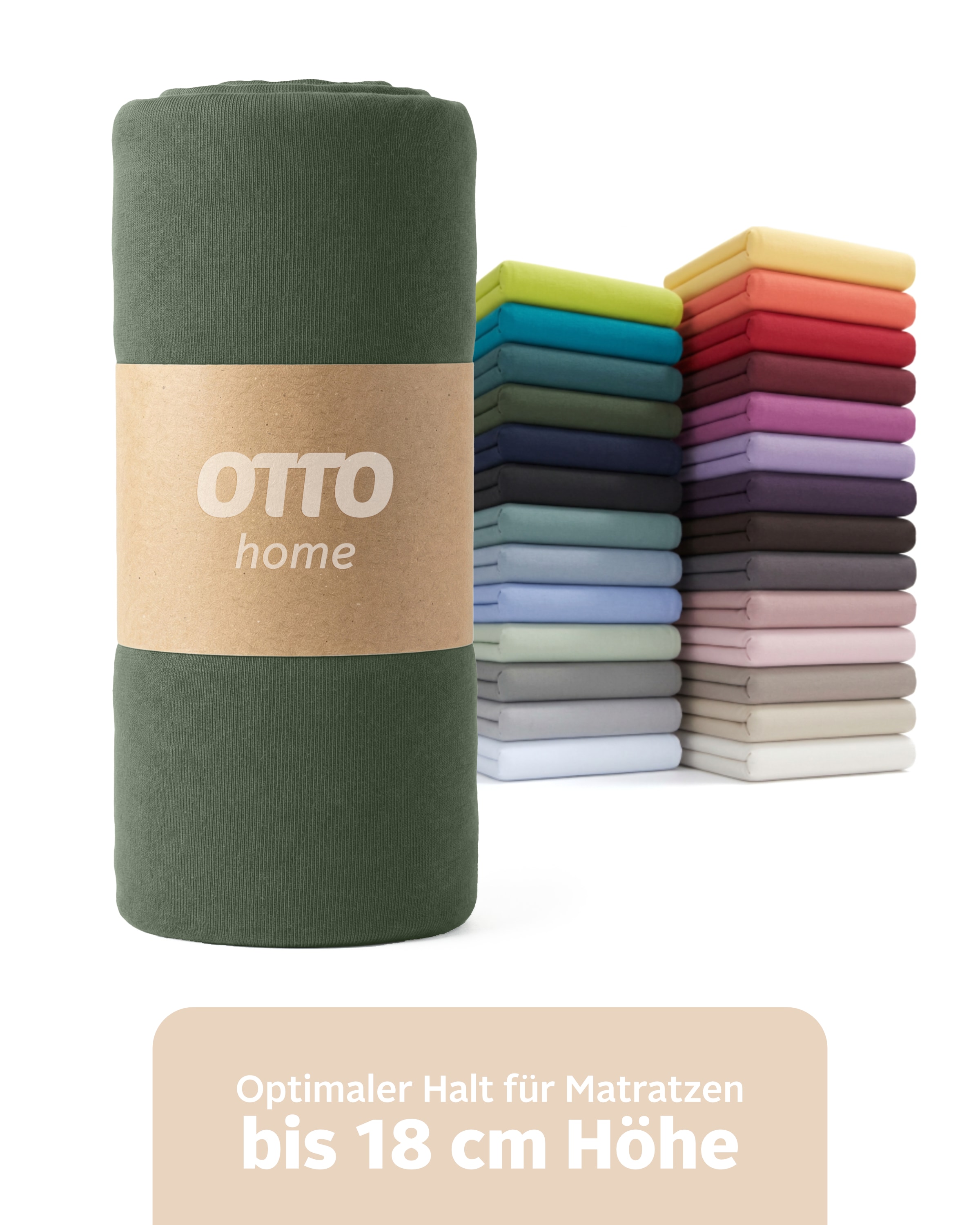 OTTO home Spannbettlaken "PHYSALIS in BASIC und PREMIUM Qualität, 100% Baumwolle" für Matratzen bis 18 cm Höhe, Bettlaken, Spannbetttuch, pflegeleicht