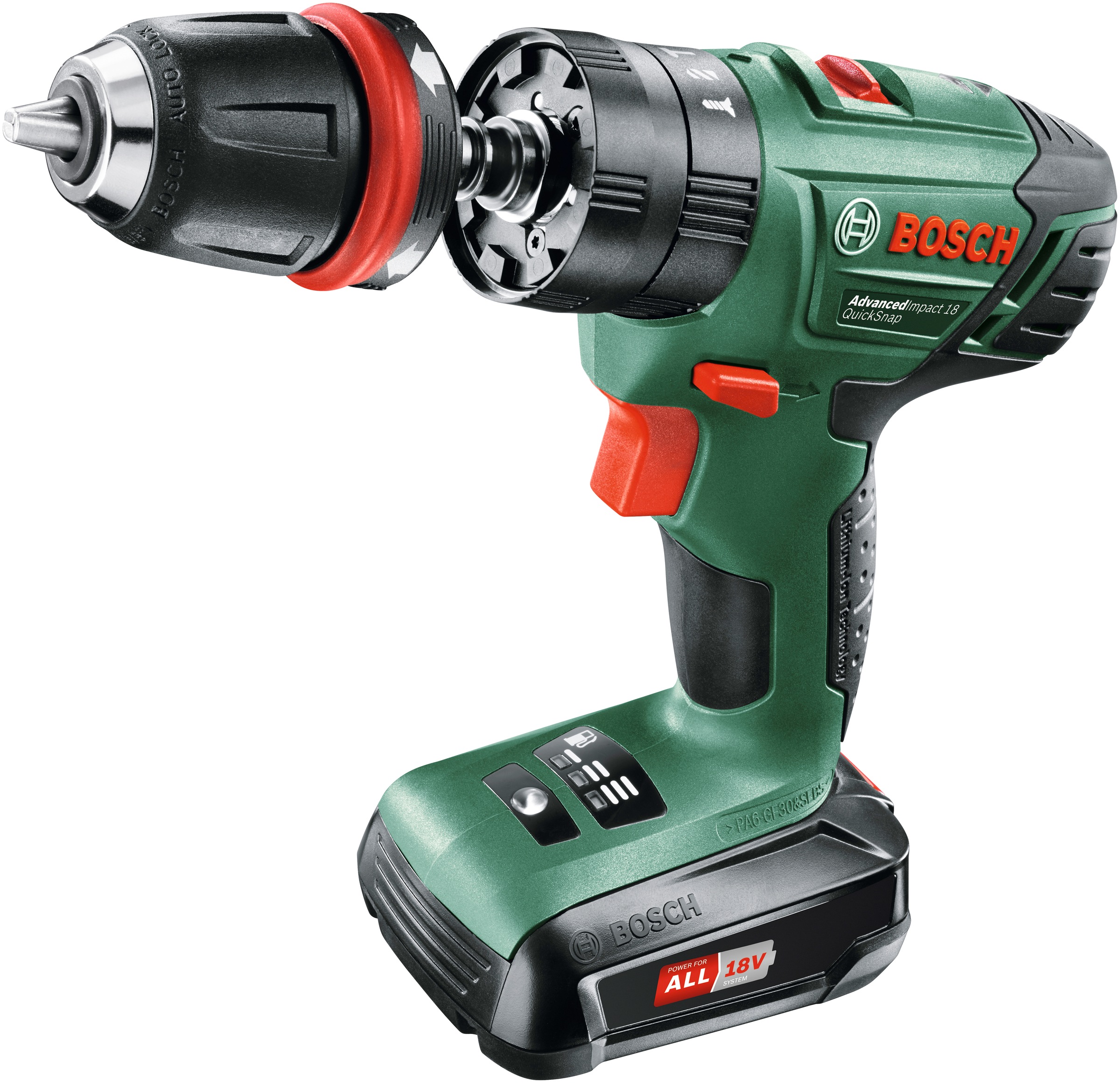 Bosch Home & Garden Akku-Schlagbohrmaschine »AdvancedImpact 18«, (Set), QuickSnap, inkl. 2 Akkus
