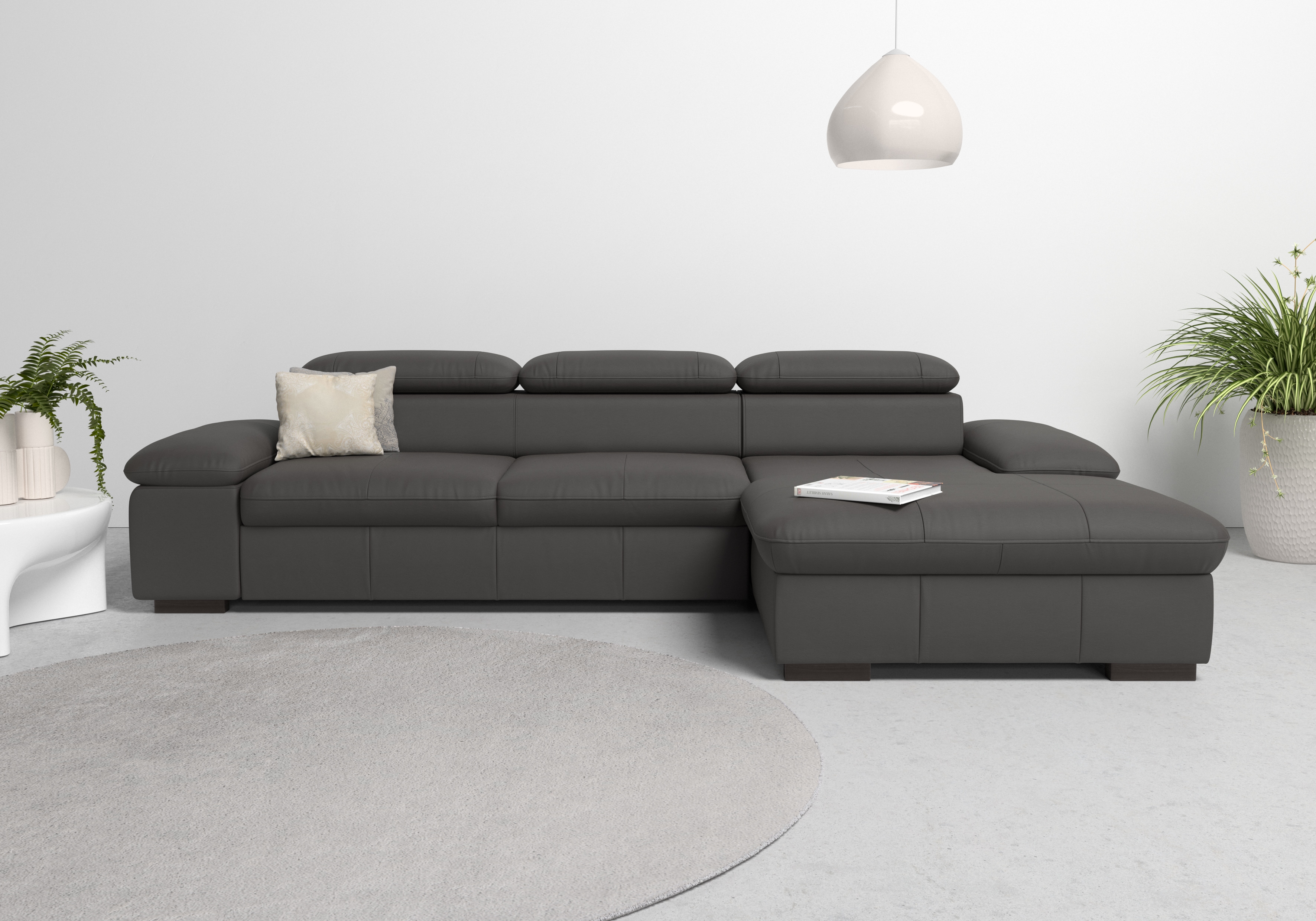 OTTO home Ecksofa "Alberto L-Form" mit Kopfteilverstellung, wahlweise mit Schlaffunktion