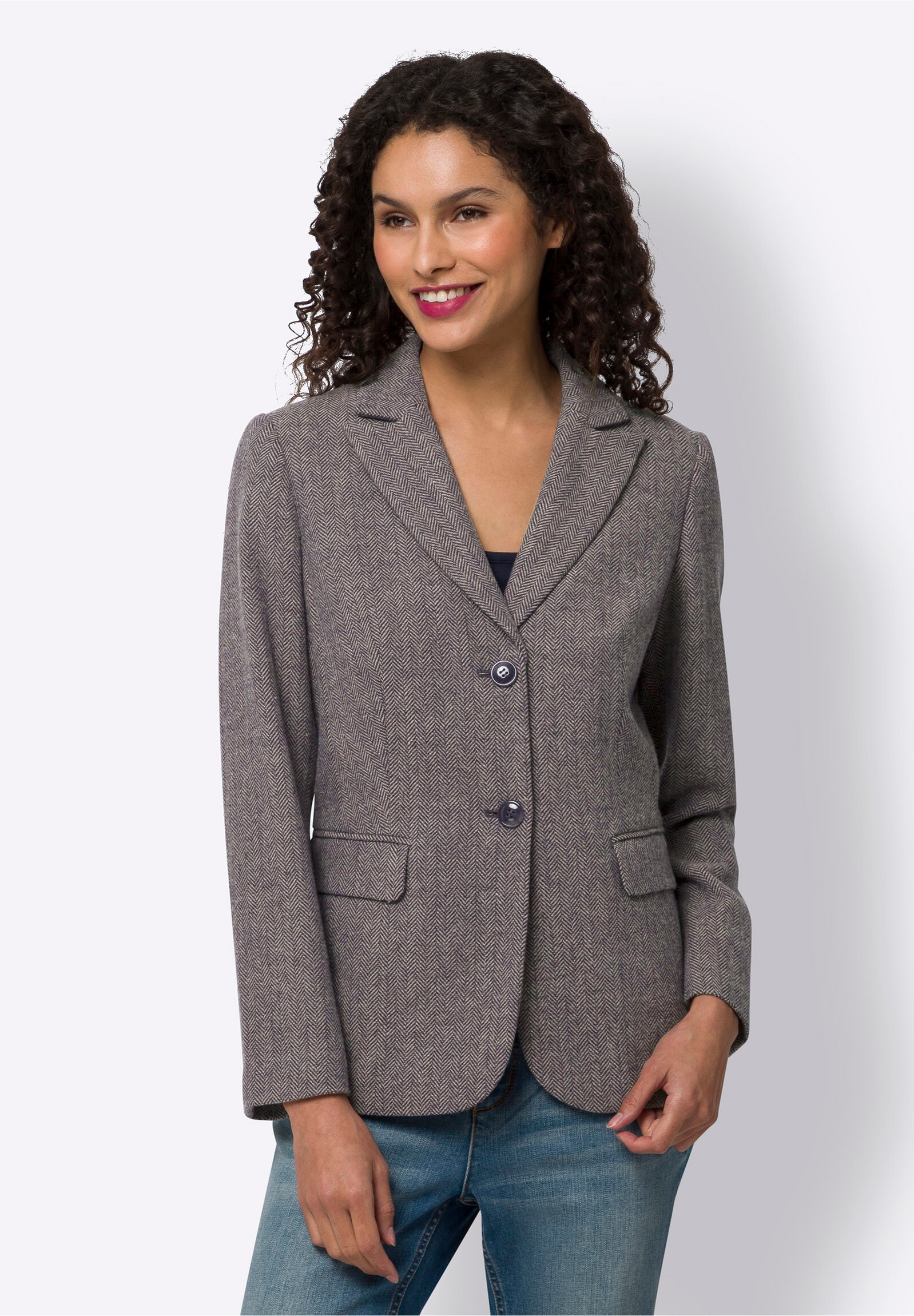 heine Blusenblazer »Blazer Blazer mit Fischgrat-Muster«
