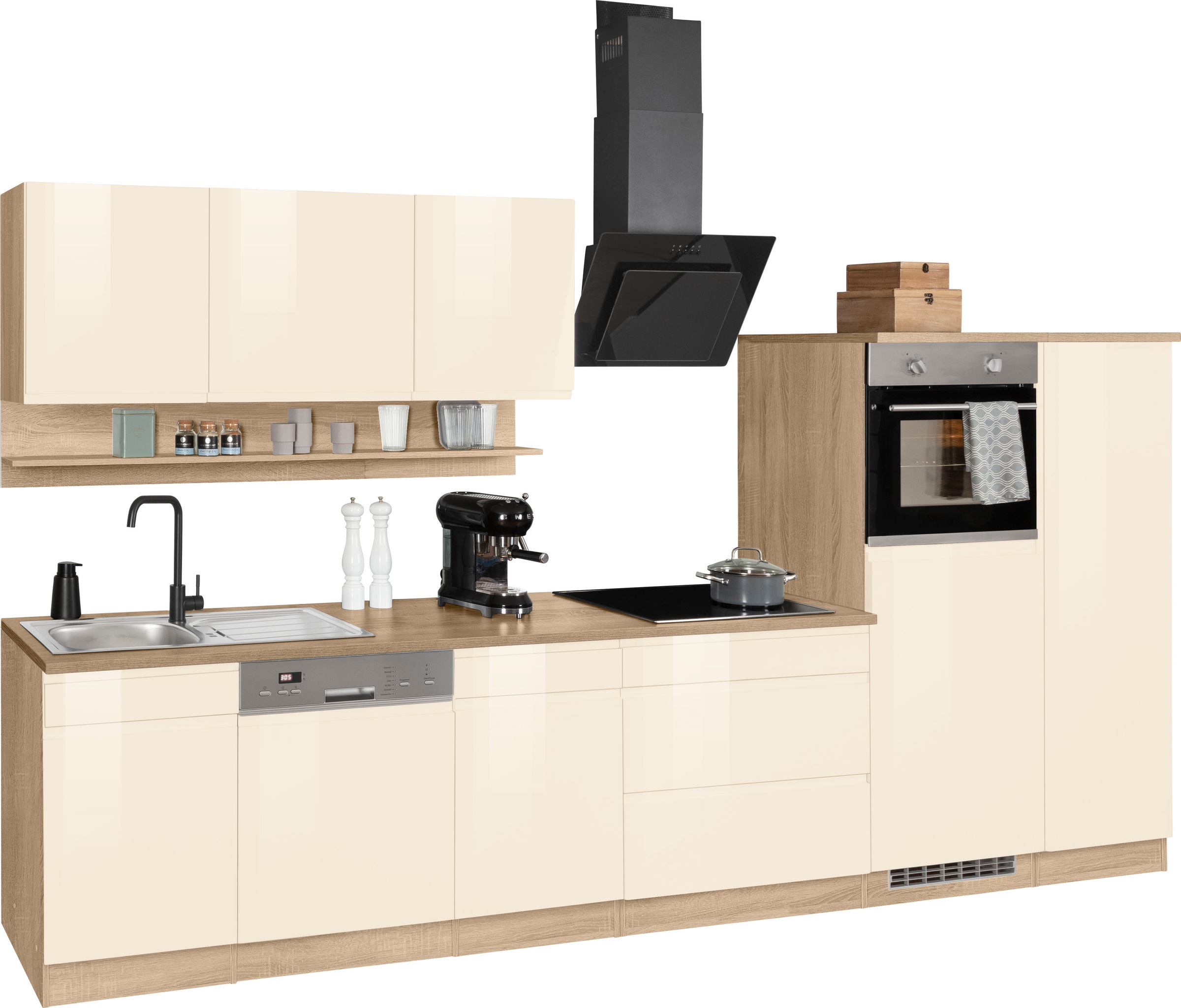 KOCHSTATION Küchenzeile »KS-Virginia« Breite 350 cm, wahlweise mit Induktion