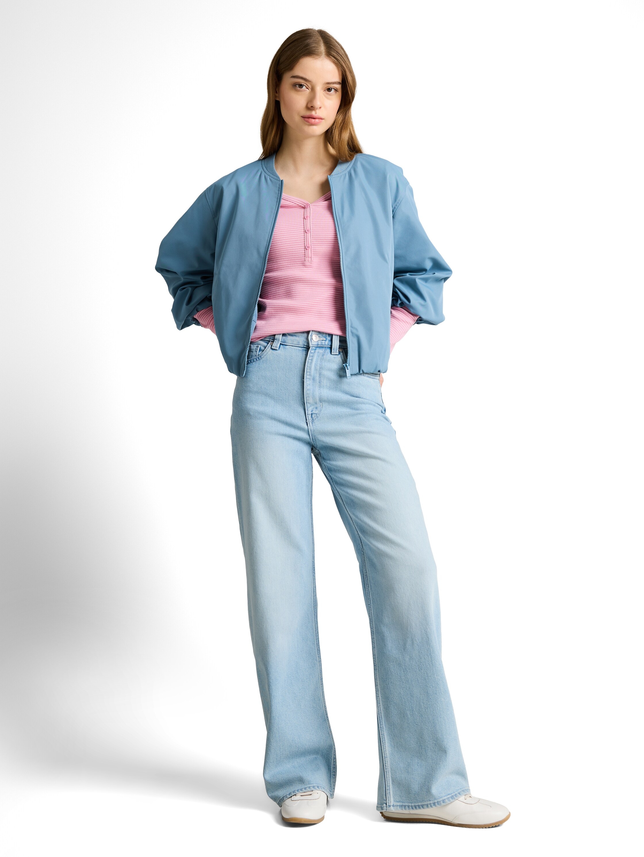 TOM TAILOR Denim Henleyshirt mit Streifen Muster