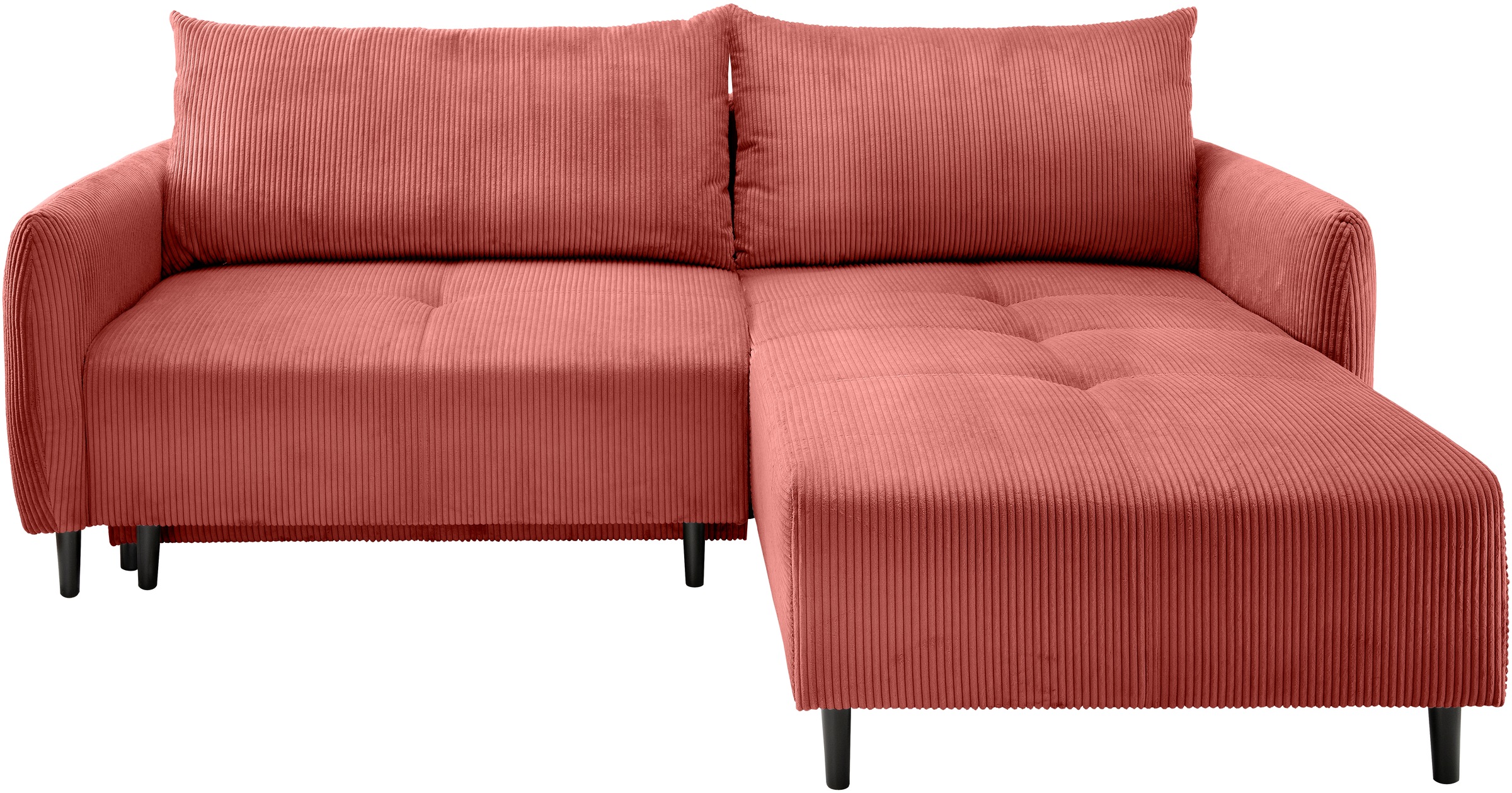 INOSIGN Ecksofa »Mara, L-Form, aktueller Cord Bezug und tolle Farben, schmale Armlehnen«, whlw. mit Bettfunktion,Recamiere links/rechts montierbar, Breite 238cm