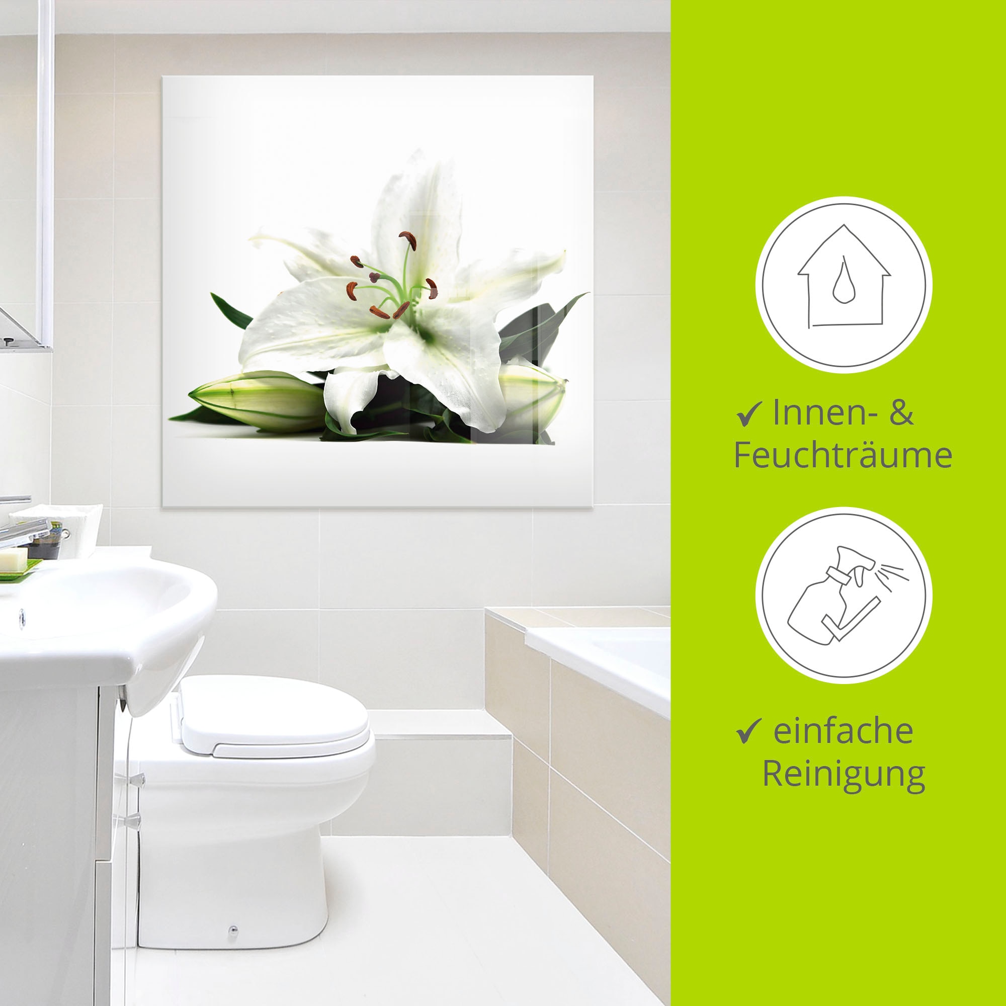 Artland Glasbild »Große Lilie« Blumen 1 Stk. tlg. in verschiedenen Größen